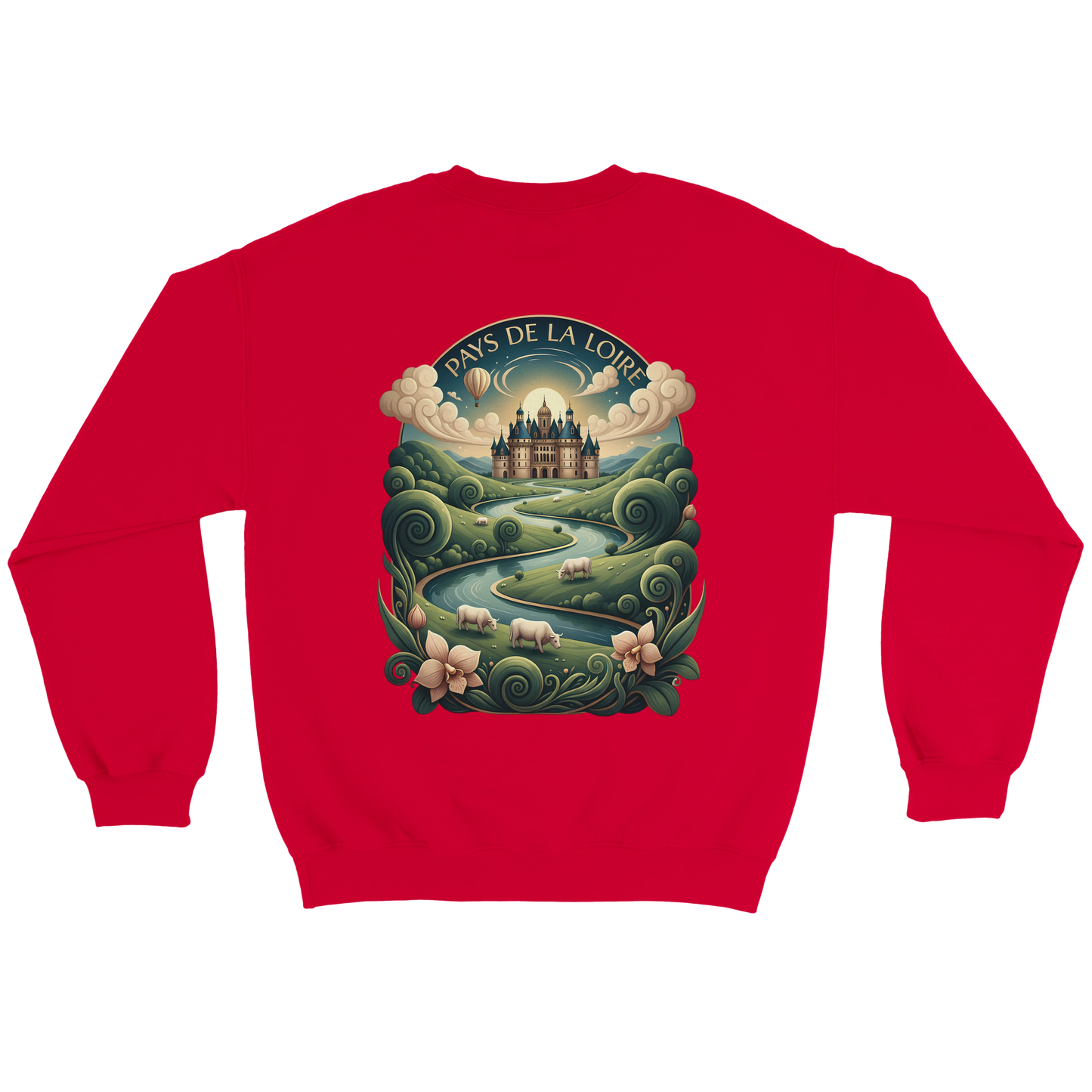 Klassisches Unisex-Sweatshirt Pays de la Loire mit Rundhalsausschnitt | Gildan® 18000