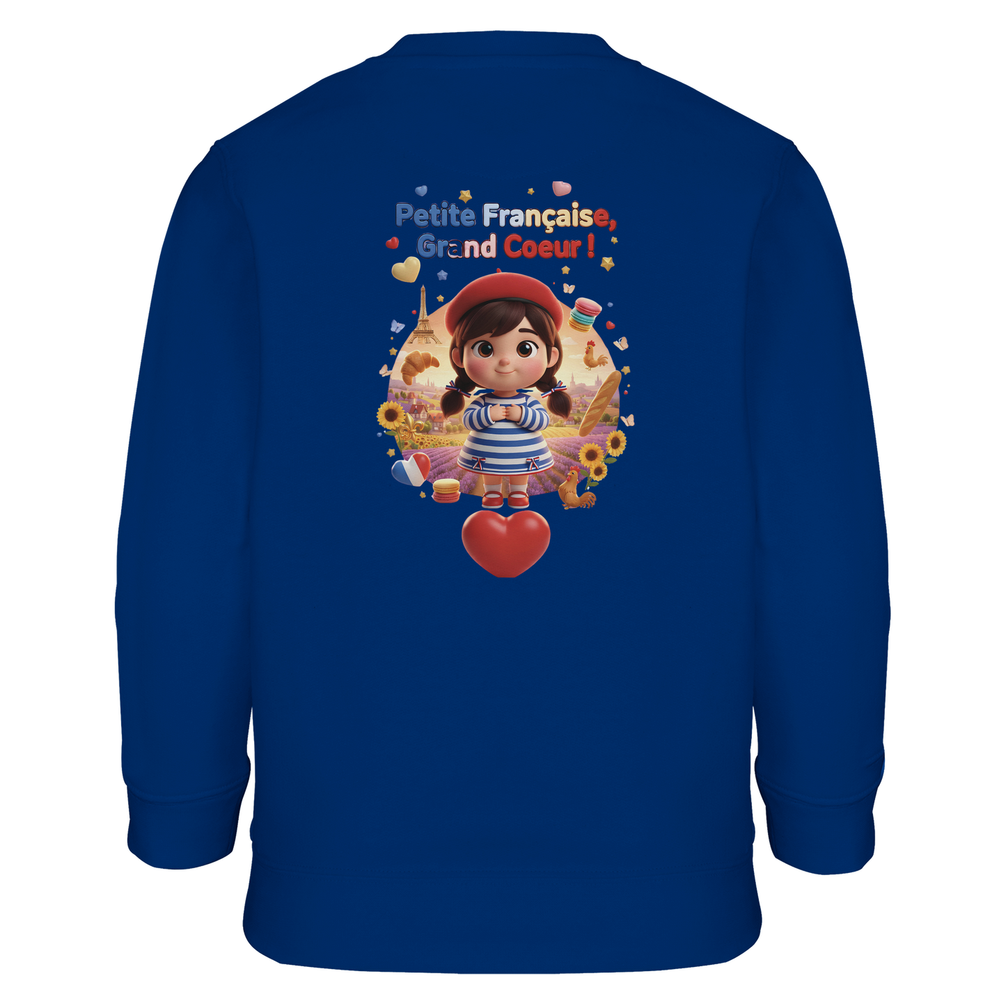 Sweat-shirt fille "Petites Françaises au Grand Cœur" – Confort Éco-Responsable