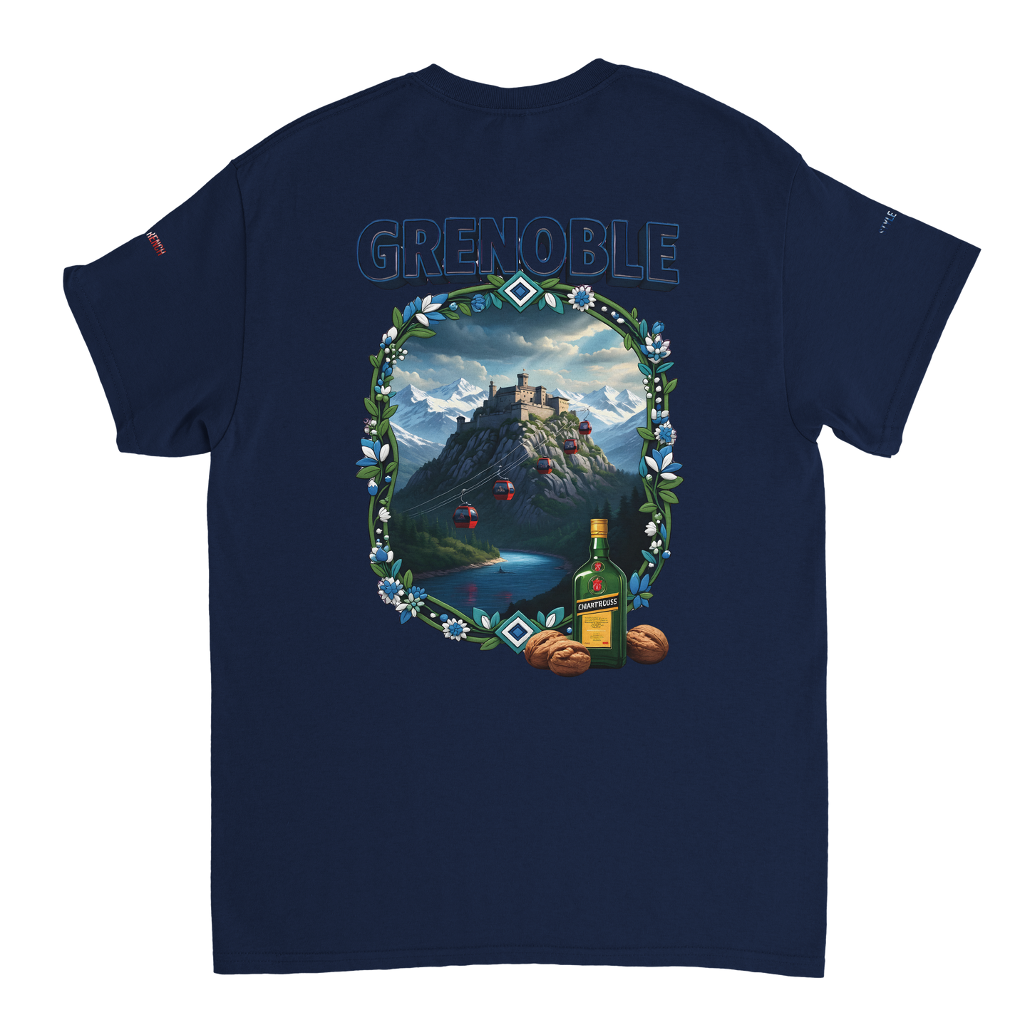 Unisex-T-Shirt Grenoble Stadt in Frankreich dick Rundhals | Gildan® 5000