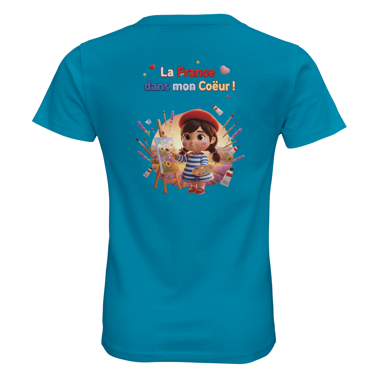 Bio Kinder Enganliegendes T-Shirt| Mädchen Stil-Französisch Frankreich in meinem Herzen | SOL'S Pioneer Kids 03578