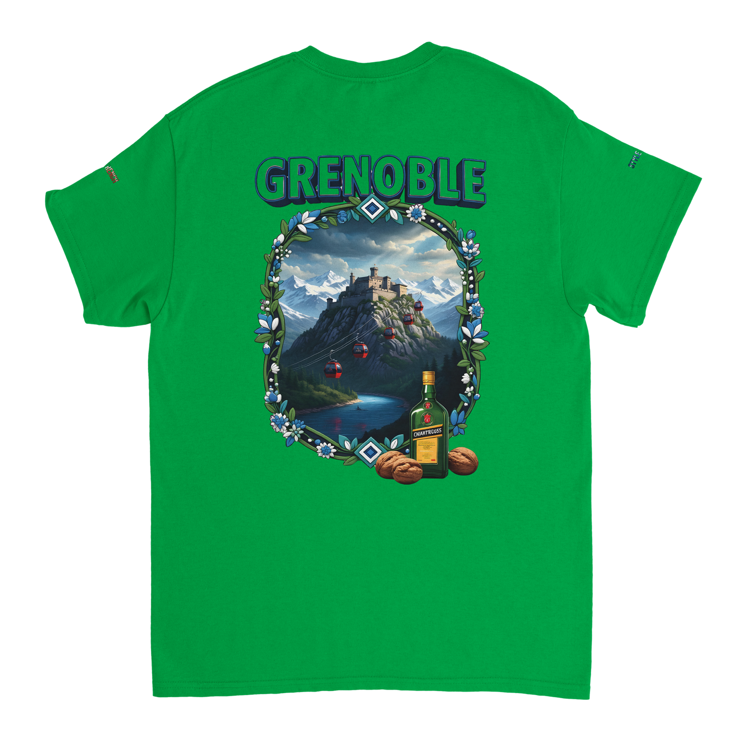 Unisex-T-Shirt Grenoble Stadt in Frankreich dick Rundhals | Gildan® 5000