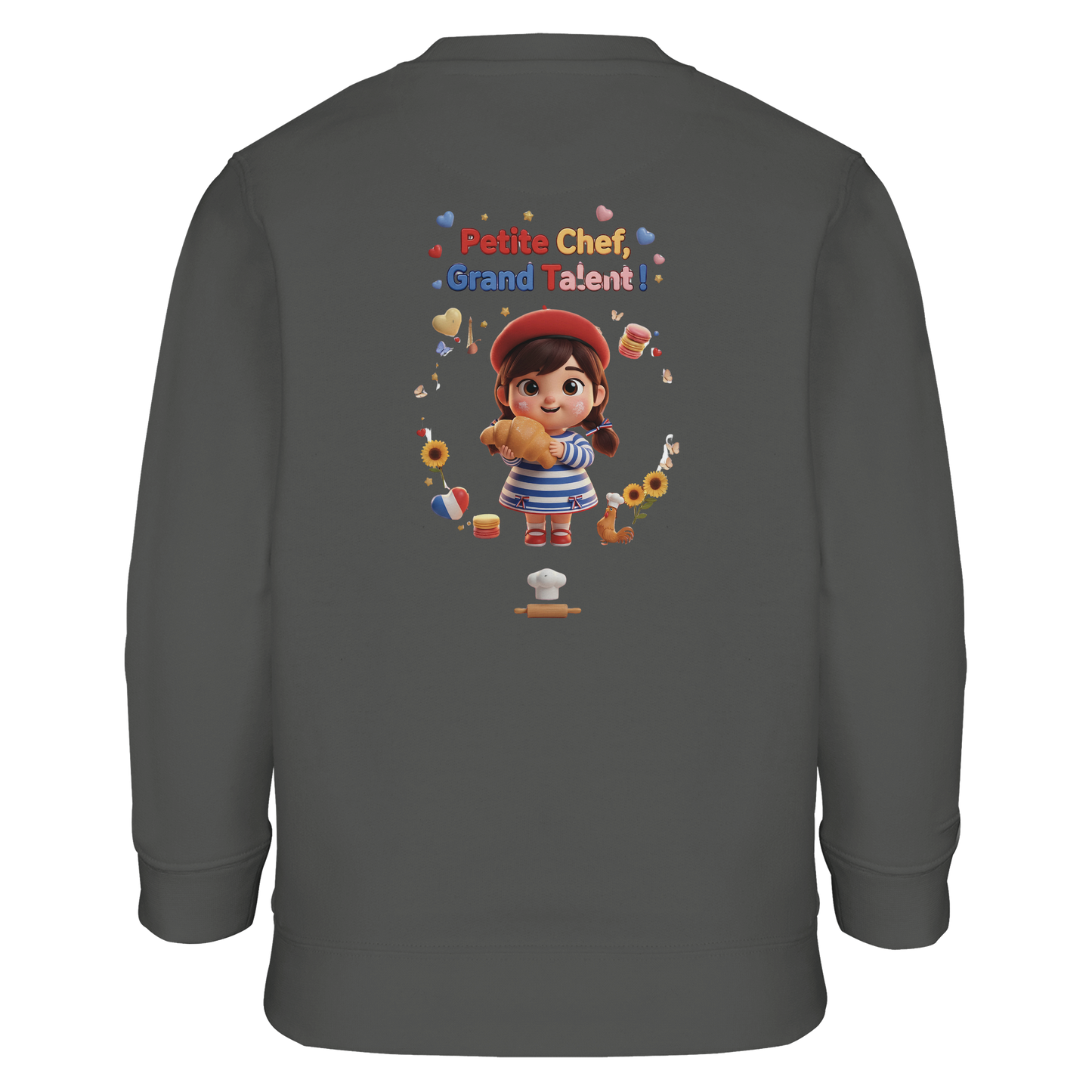 Sweatshirt im französischen Stil für kleine Chefinnen mit großem Talent, aus recyceltem Mischgewebe | SOL'S Columbia Kids 04239