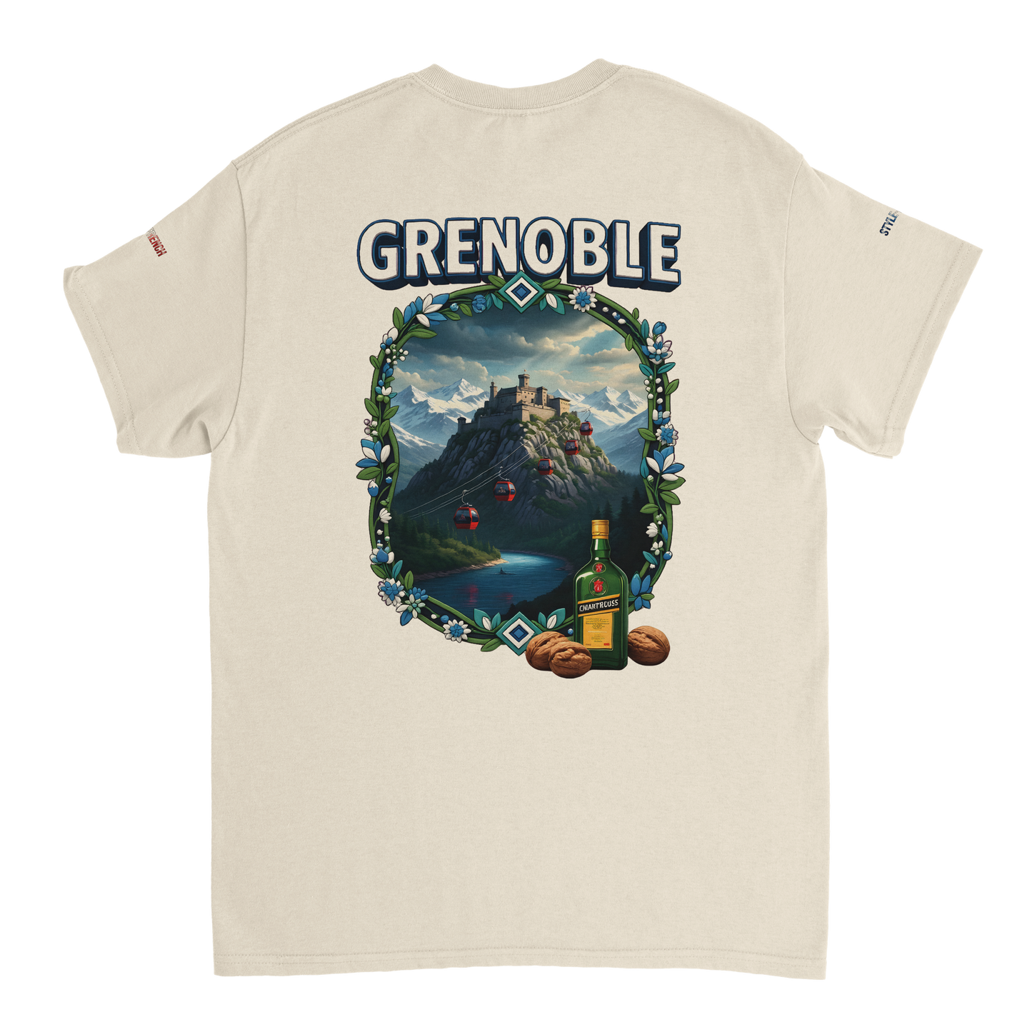Unisex-T-Shirt Grenoble Stadt in Frankreich dick Rundhals | Gildan® 5000