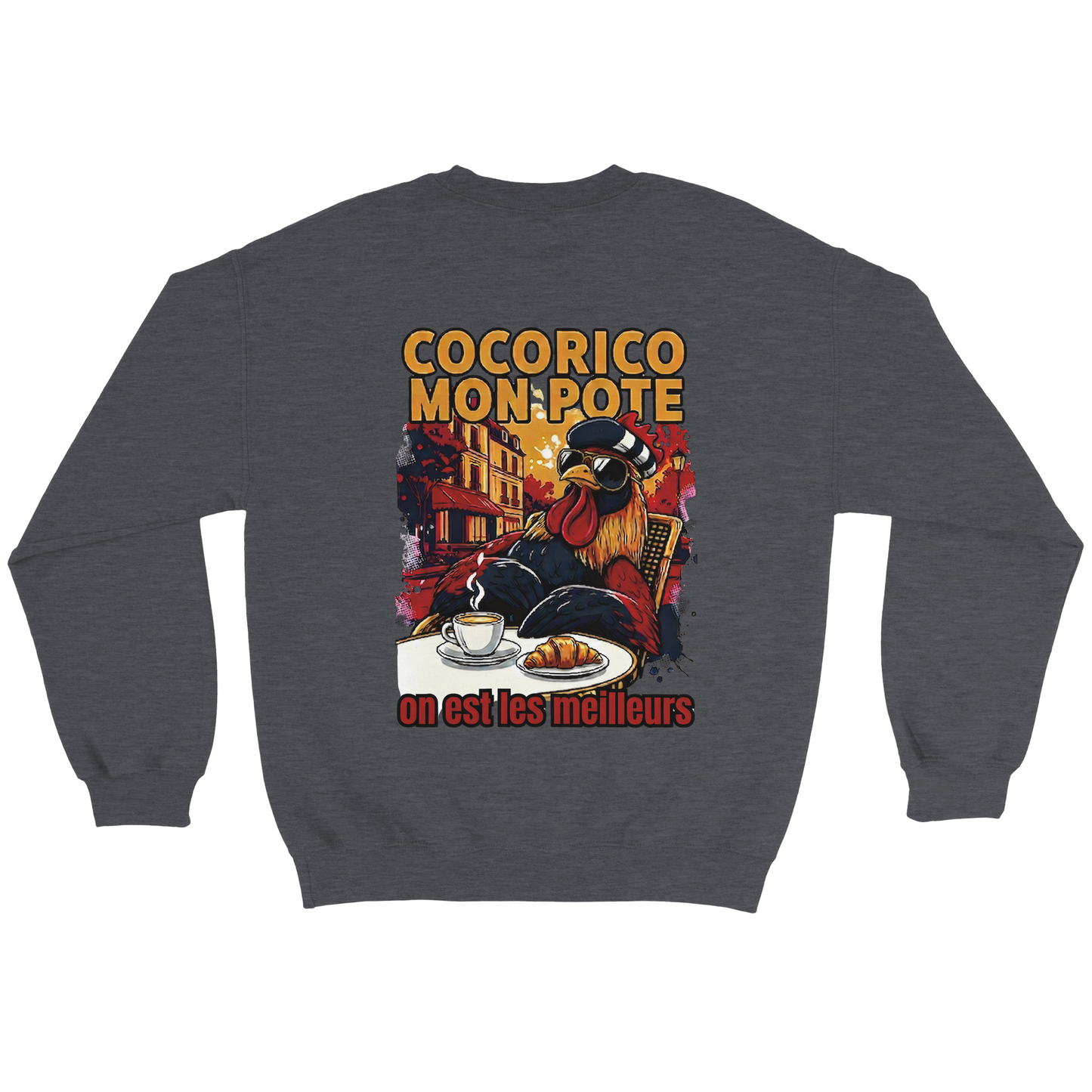 Sweatshirt Cocorico On Est Les Meilleurs für Herren, klassischer Rundhalsausschnitt | Gildan® 18000