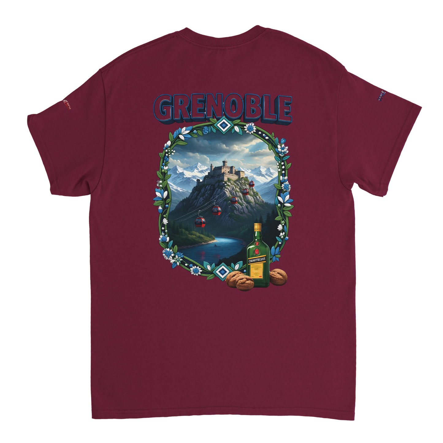 Unisex-T-Shirt Grenoble Stadt in Frankreich dick Rundhals | Gildan® 5000