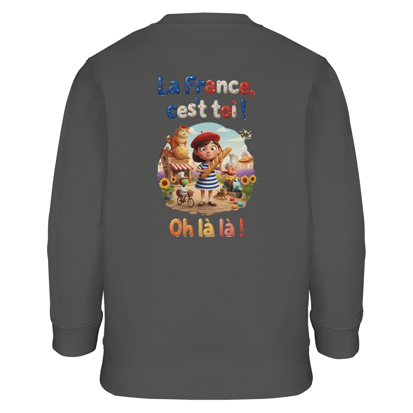 Mädchen-Sweatshirt French-Stil „La France c'est toi“ aus recyceltem Mischgewebe | SOL'S Columbia Kids 04239