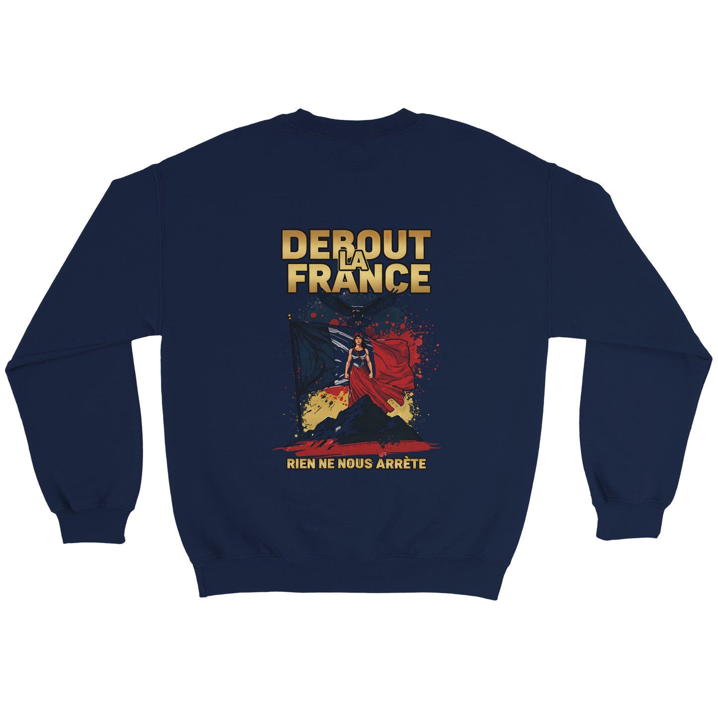 Damen-Sweatshirt „debout la France“ im klassischen französischen Rundhals-Stil | Gildan® 18000