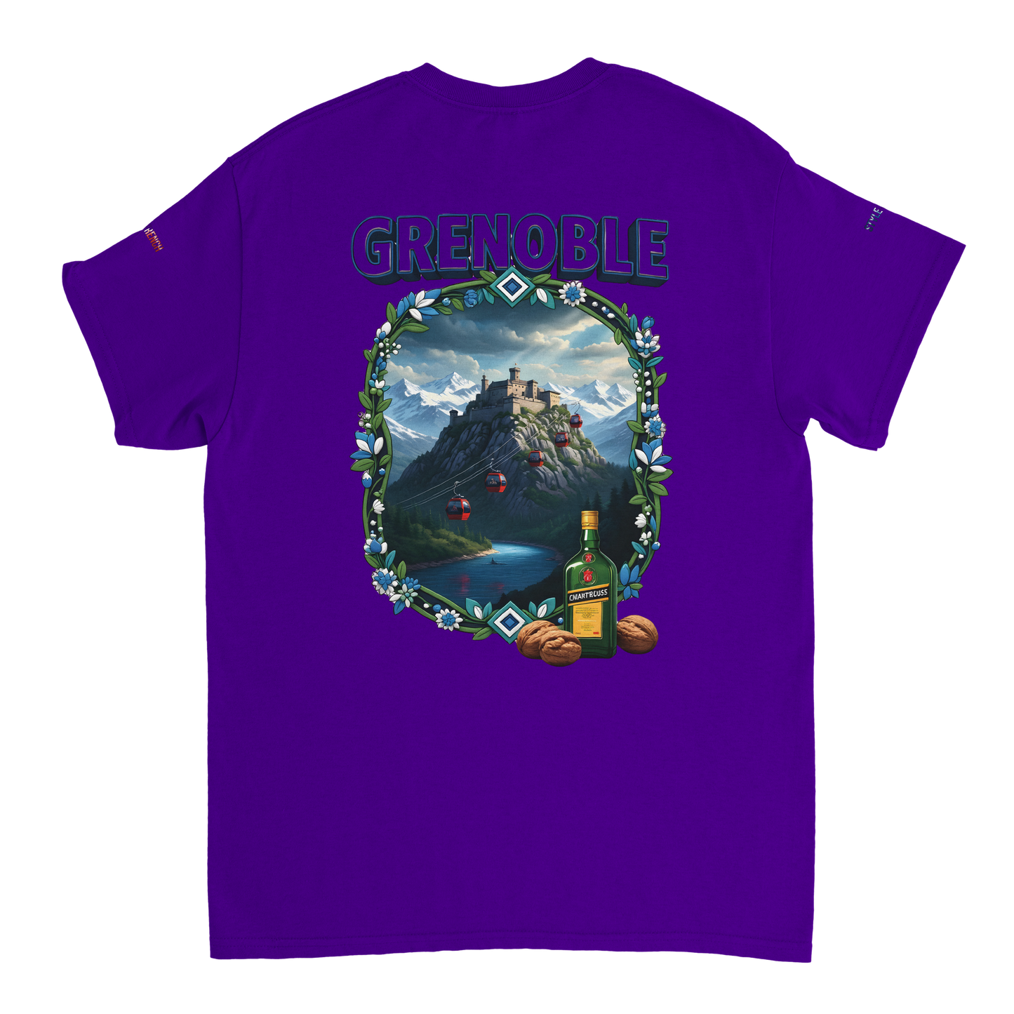 Unisex-T-Shirt Grenoble Stadt in Frankreich dick Rundhals | Gildan® 5000