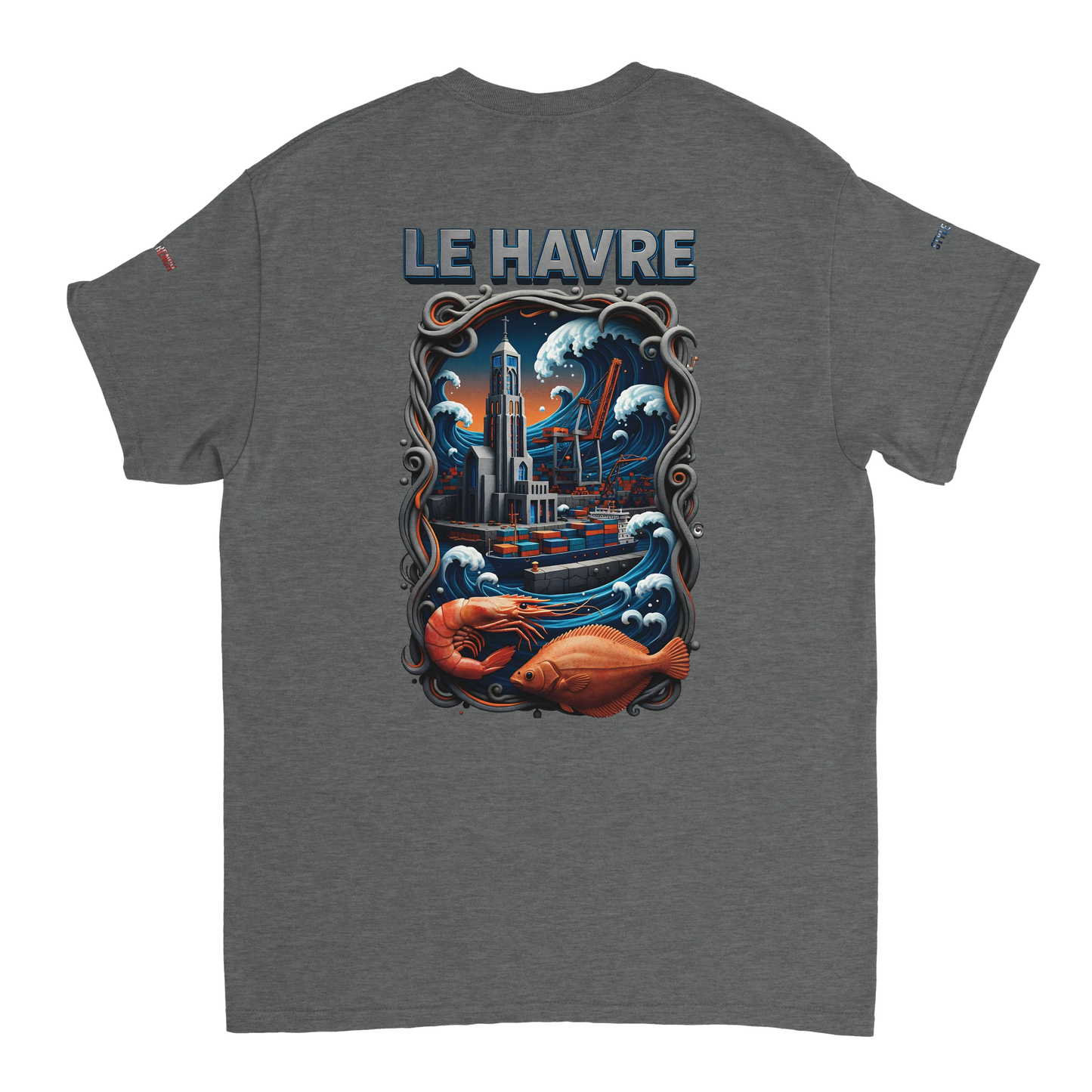 Unisex-T-Shirt Le Havre Stadt in Frankreich dick Rundhals | Gildan® 5000