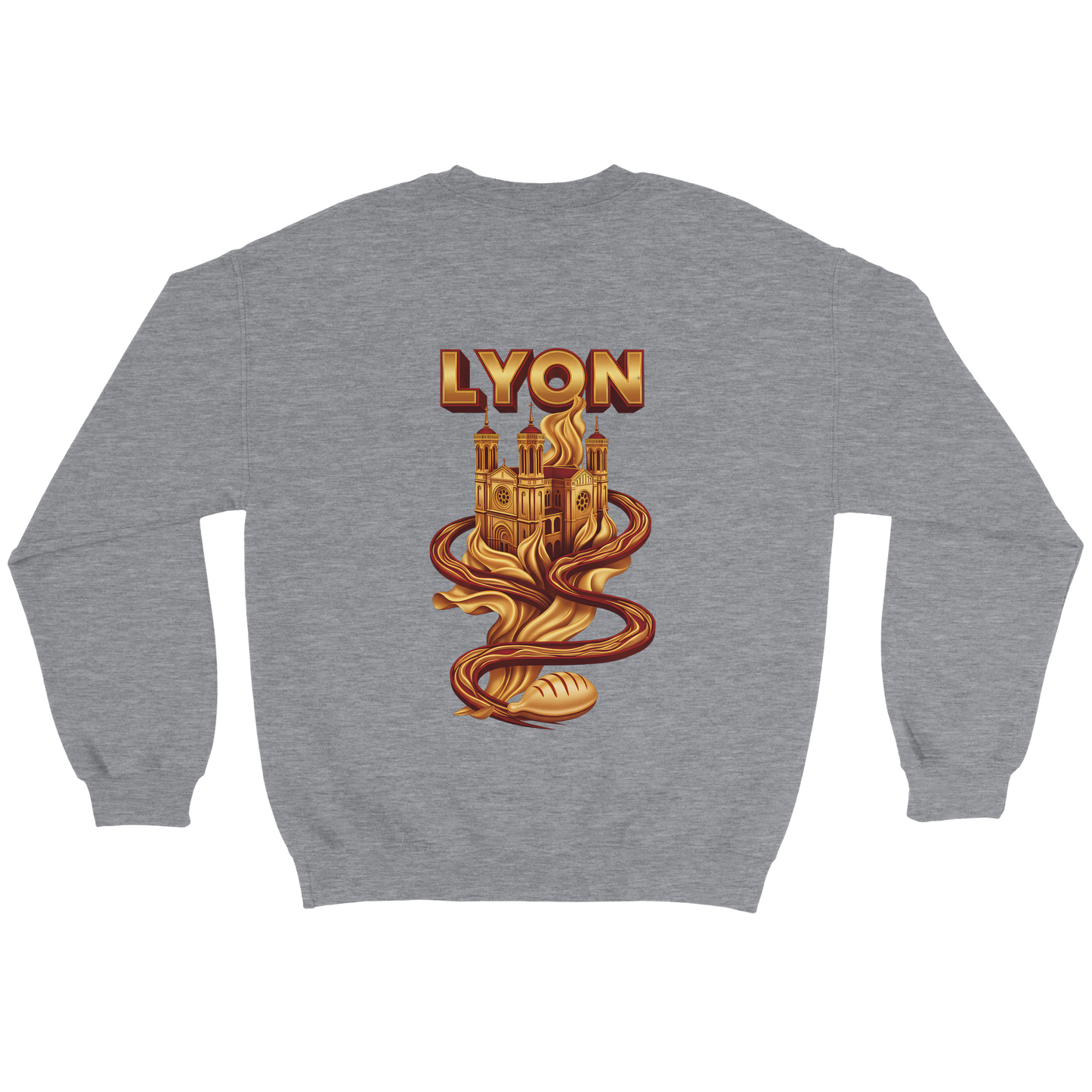 Unisex sweatshirt Lyon city France classic crew neck | Gildan® 18000