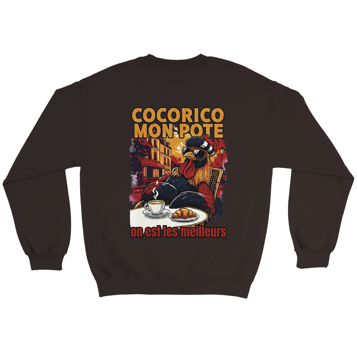 Sweatshirt Cocorico On Est Les Meilleurs für Herren, klassischer Rundhalsausschnitt | Gildan® 18000