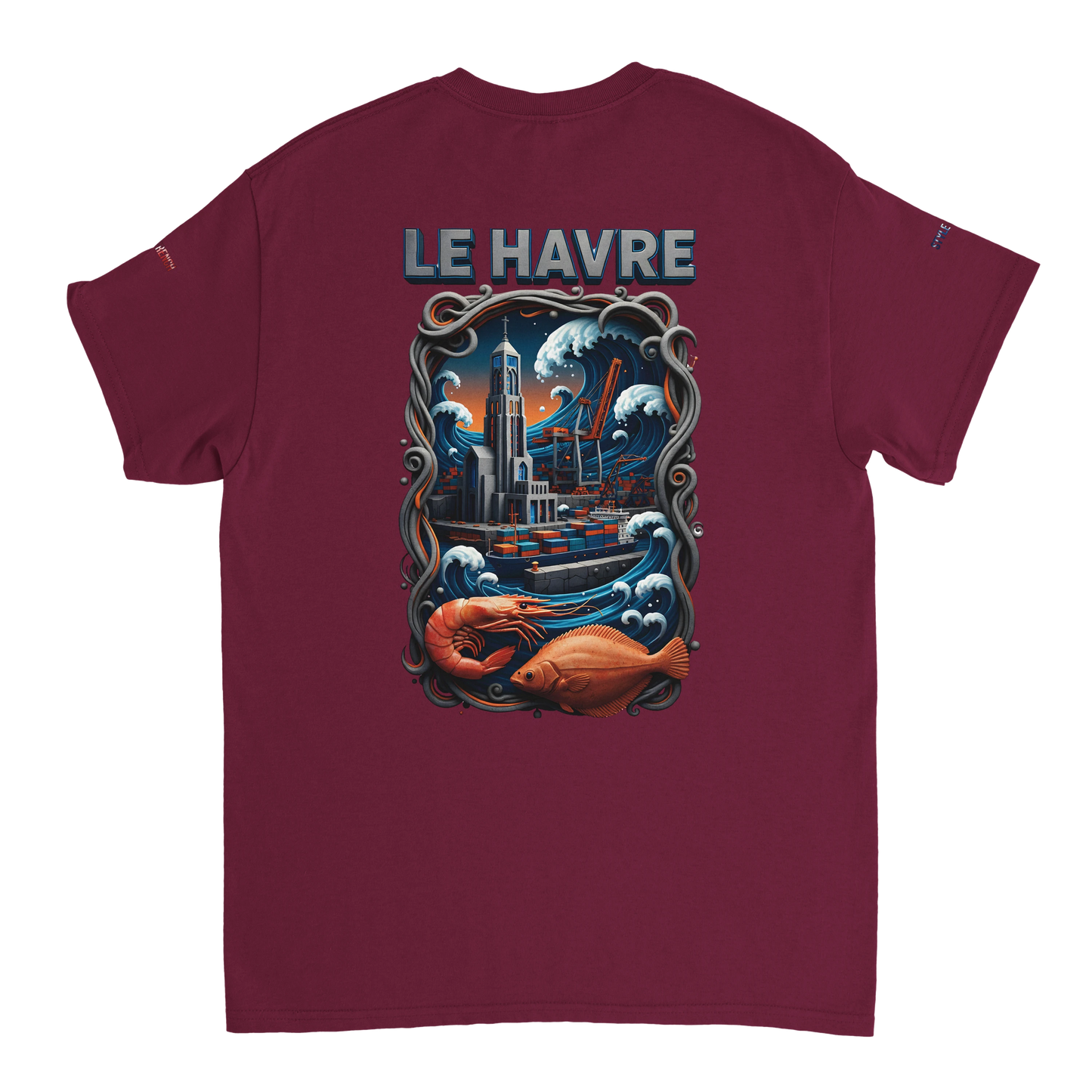 Unisex-T-Shirt Le Havre Stadt in Frankreich dick Rundhals | Gildan® 5000