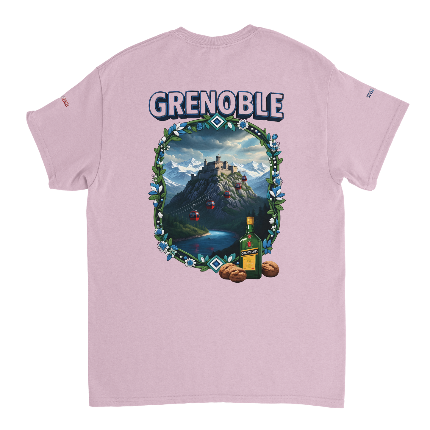 Unisex-T-Shirt Grenoble Stadt in Frankreich dick Rundhals | Gildan® 5000
