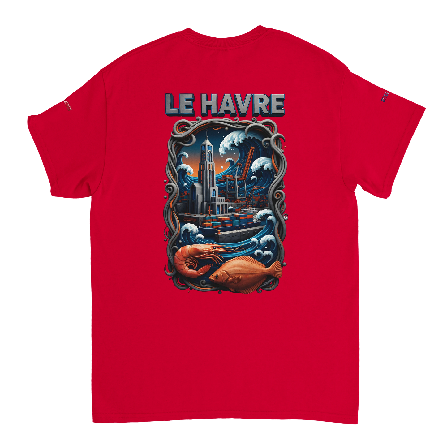 Unisex-T-Shirt Le Havre Stadt in Frankreich dick Rundhals | Gildan® 5000
