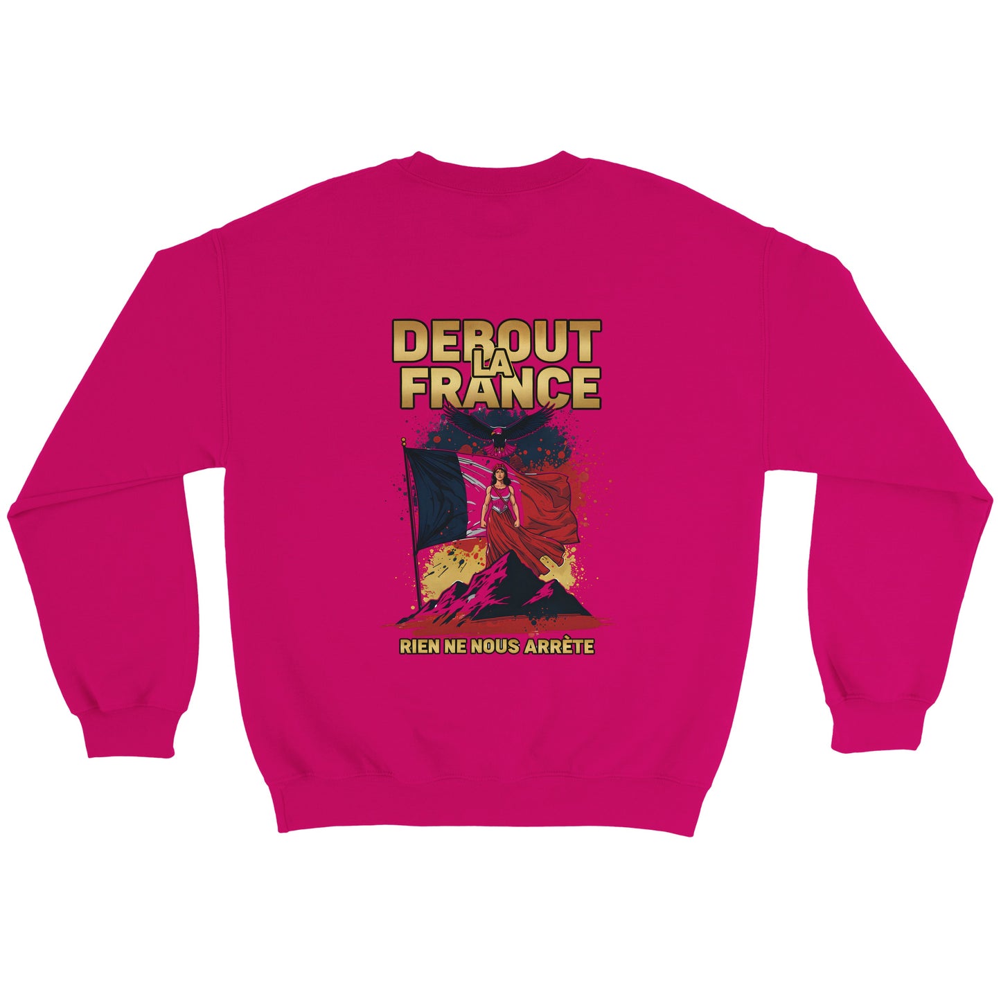 Damen-Sweatshirt „debout la France“ im klassischen französischen Rundhals-Stil | Gildan® 18000
