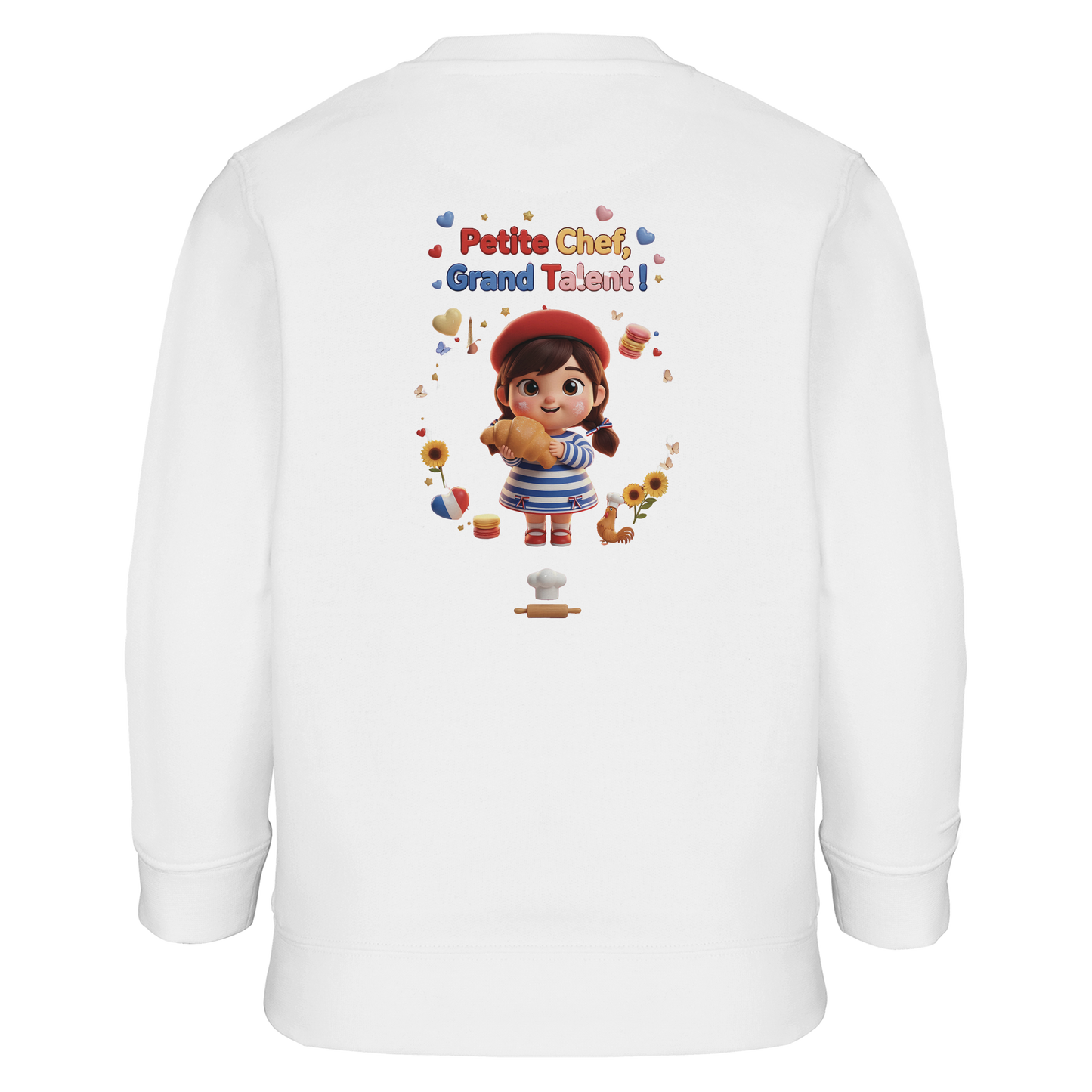 Sweatshirt im französischen Stil für kleine Chefinnen mit großem Talent, aus recyceltem Mischgewebe | SOL'S Columbia Kids 04239