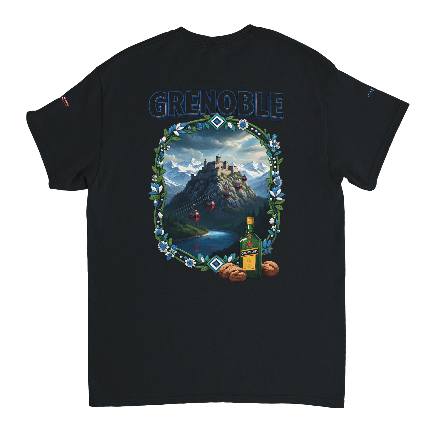 Unisex-T-Shirt Grenoble Stadt in Frankreich dick Rundhals | Gildan® 5000