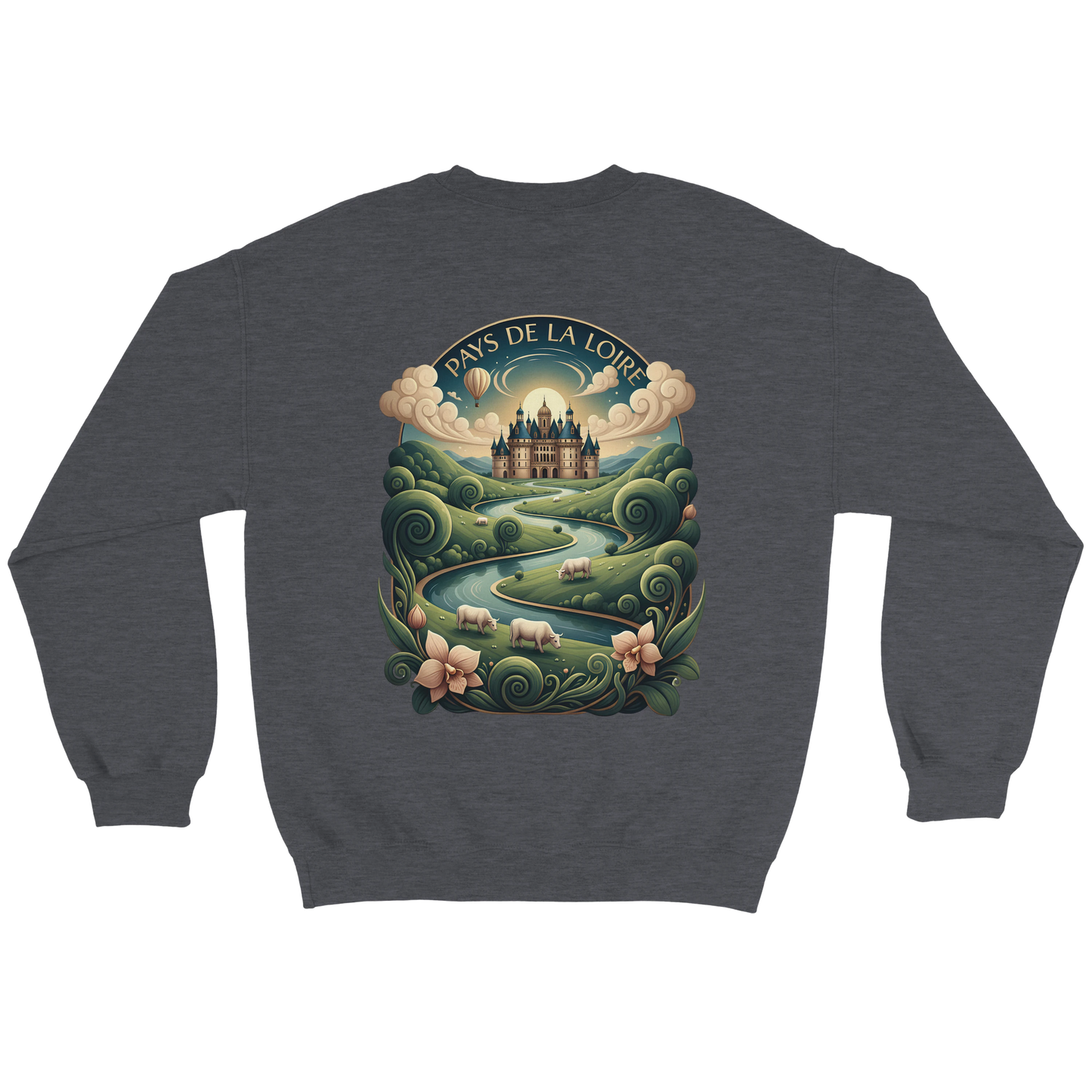 Klassisches Unisex-Sweatshirt Pays de la Loire mit Rundhalsausschnitt | Gildan® 18000