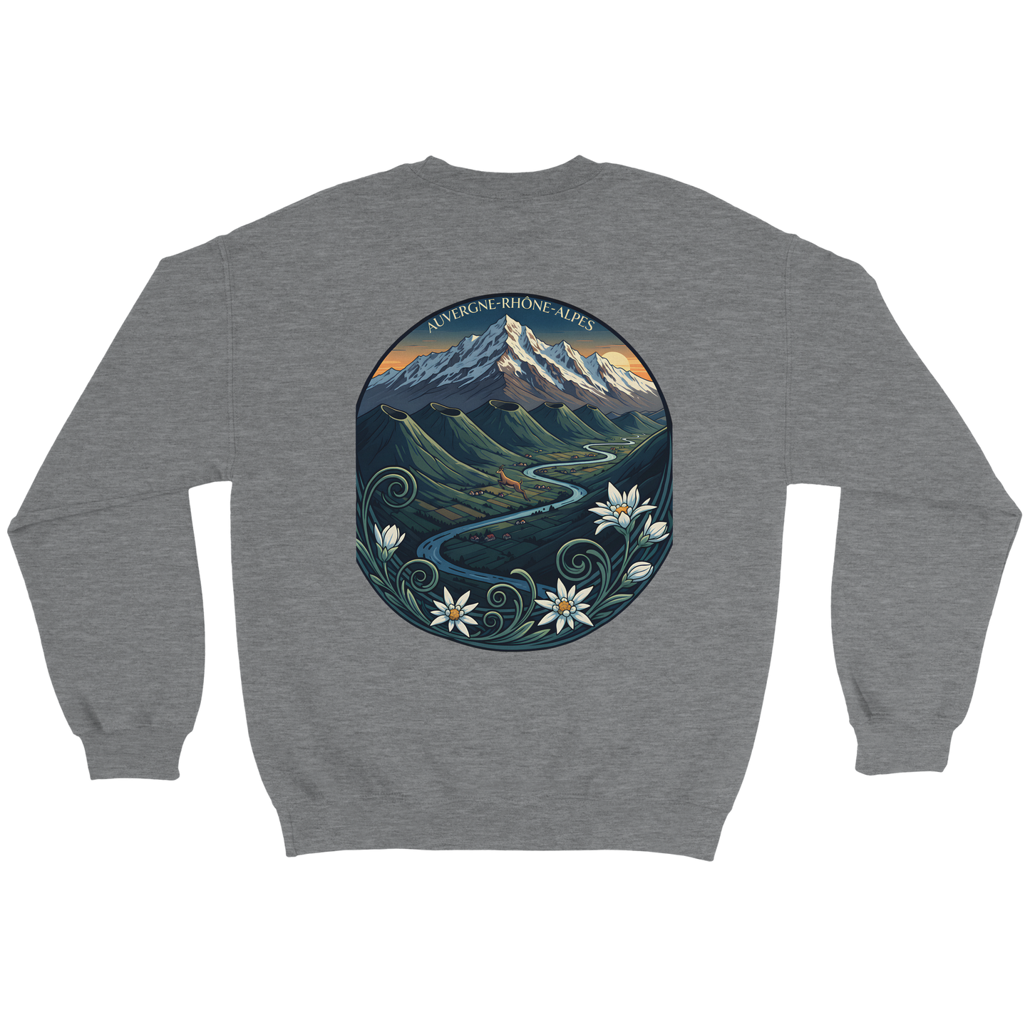 Unisex-Sweatshirt Auvergne-Rhône-Alpes klassisch Rundhals | Gildan® 18000
