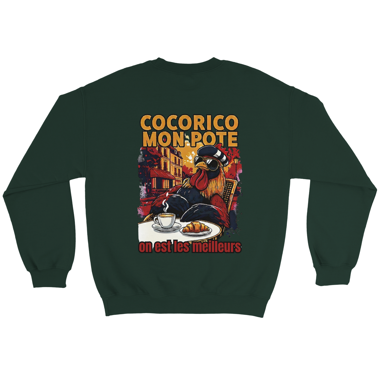 Sweatshirt Cocorico On Est Les Meilleurs für Herren, klassischer Rundhalsausschnitt | Gildan® 18000