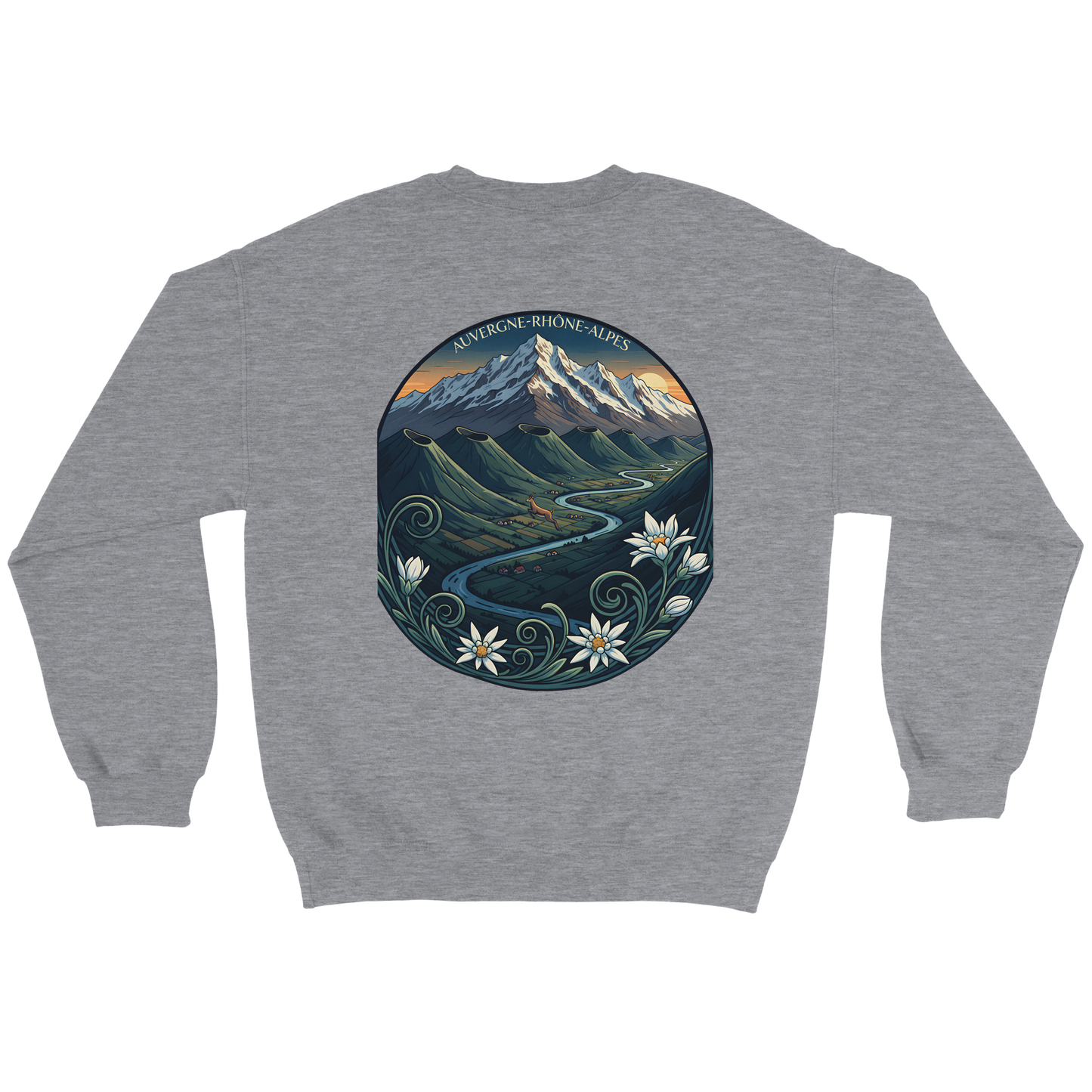 Unisex-Sweatshirt Auvergne-Rhône-Alpes klassisch Rundhals | Gildan® 18000