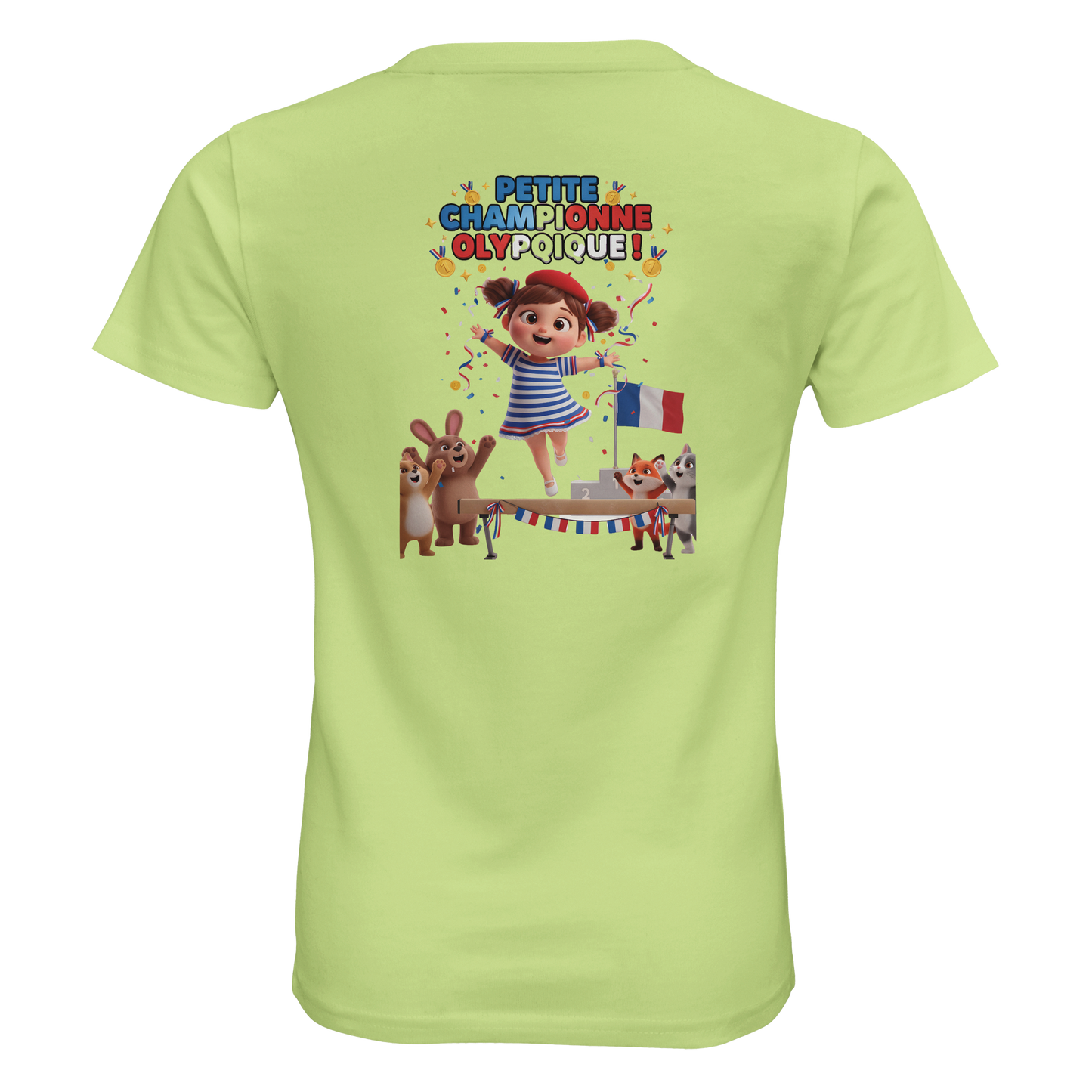 Organic fitted "Little Olympic Champion" girl's T-shirt | SOL'S Pioneer Kids 03578