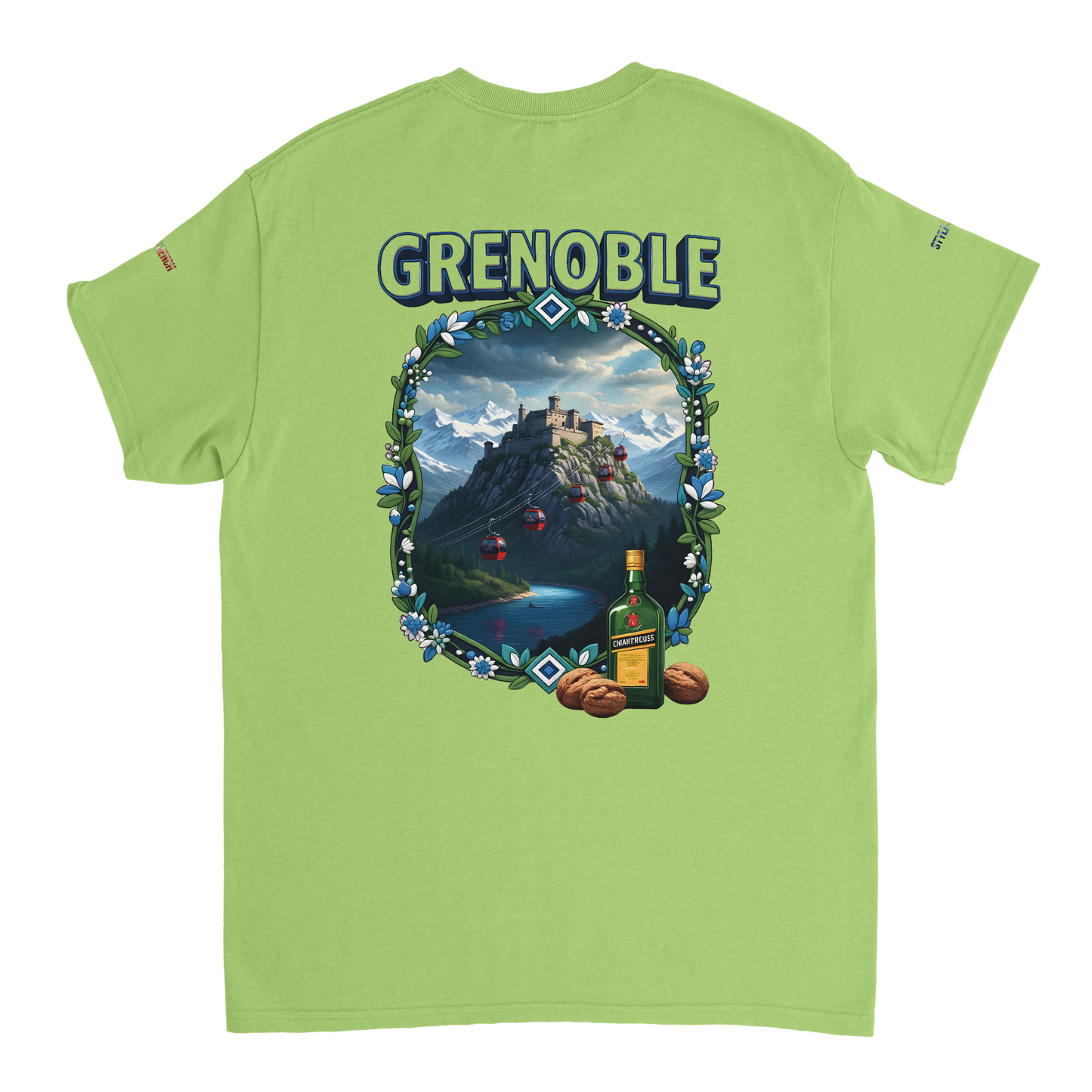 Unisex-T-Shirt Grenoble Stadt in Frankreich dick Rundhals | Gildan® 5000