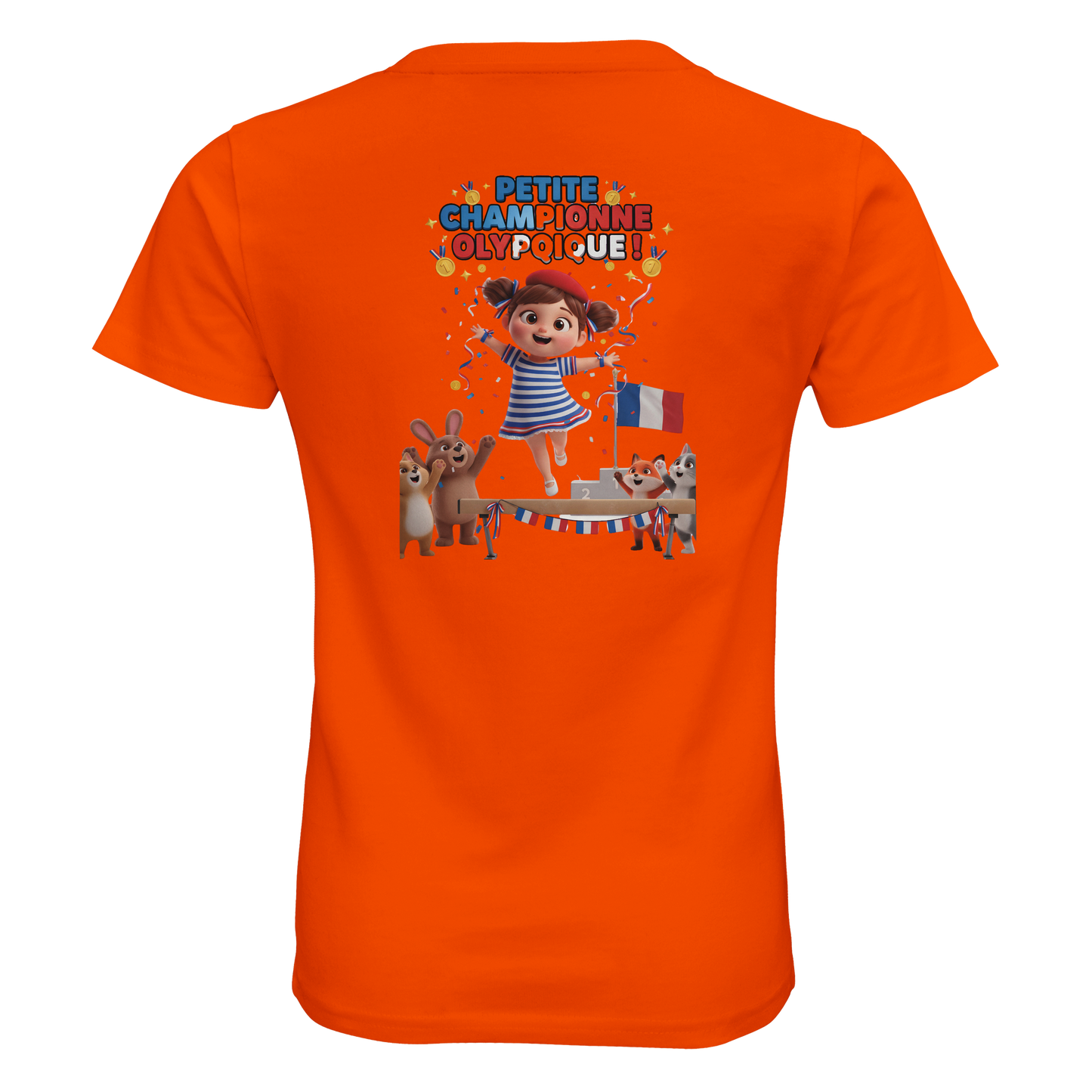 Organic fitted "Little Olympic Champion" girl's T-shirt | SOL'S Pioneer Kids 03578