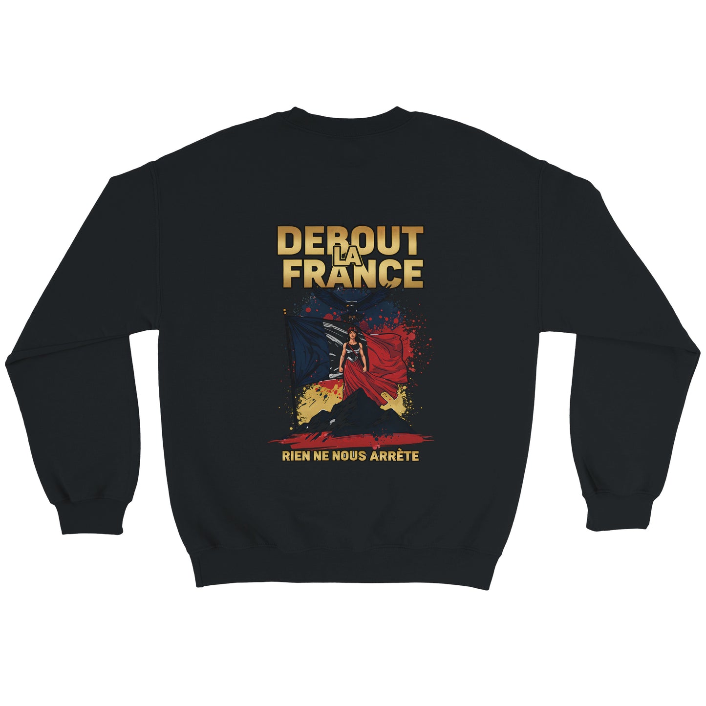 Damen-Sweatshirt „debout la France“ im klassischen französischen Rundhals-Stil | Gildan® 18000