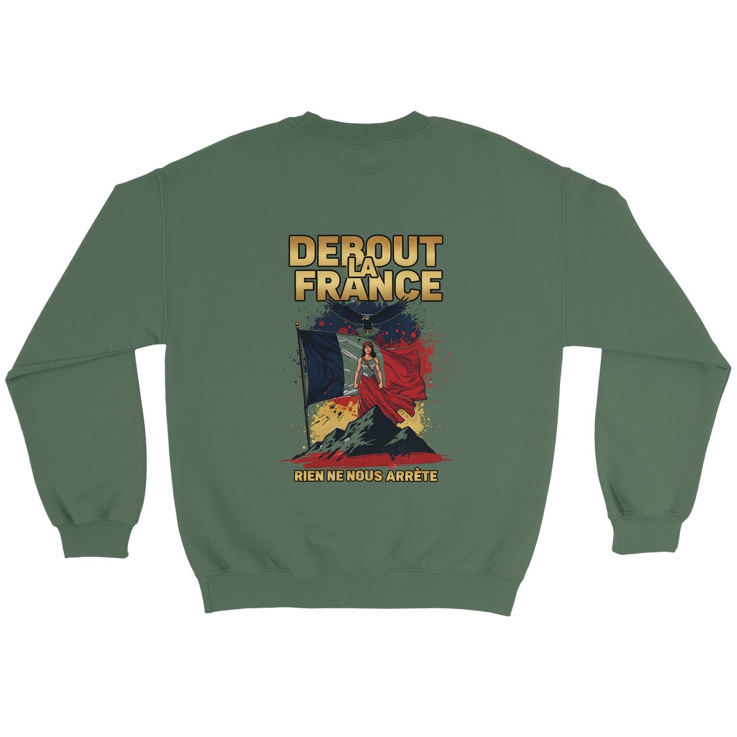 Damen-Sweatshirt „debout la France“ im klassischen französischen Rundhals-Stil | Gildan® 18000
