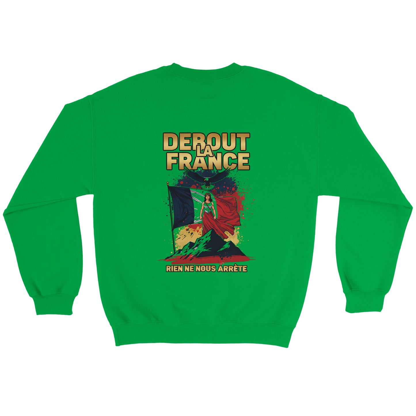 Damen-Sweatshirt „debout la France“ im klassischen französischen Rundhals-Stil | Gildan® 18000