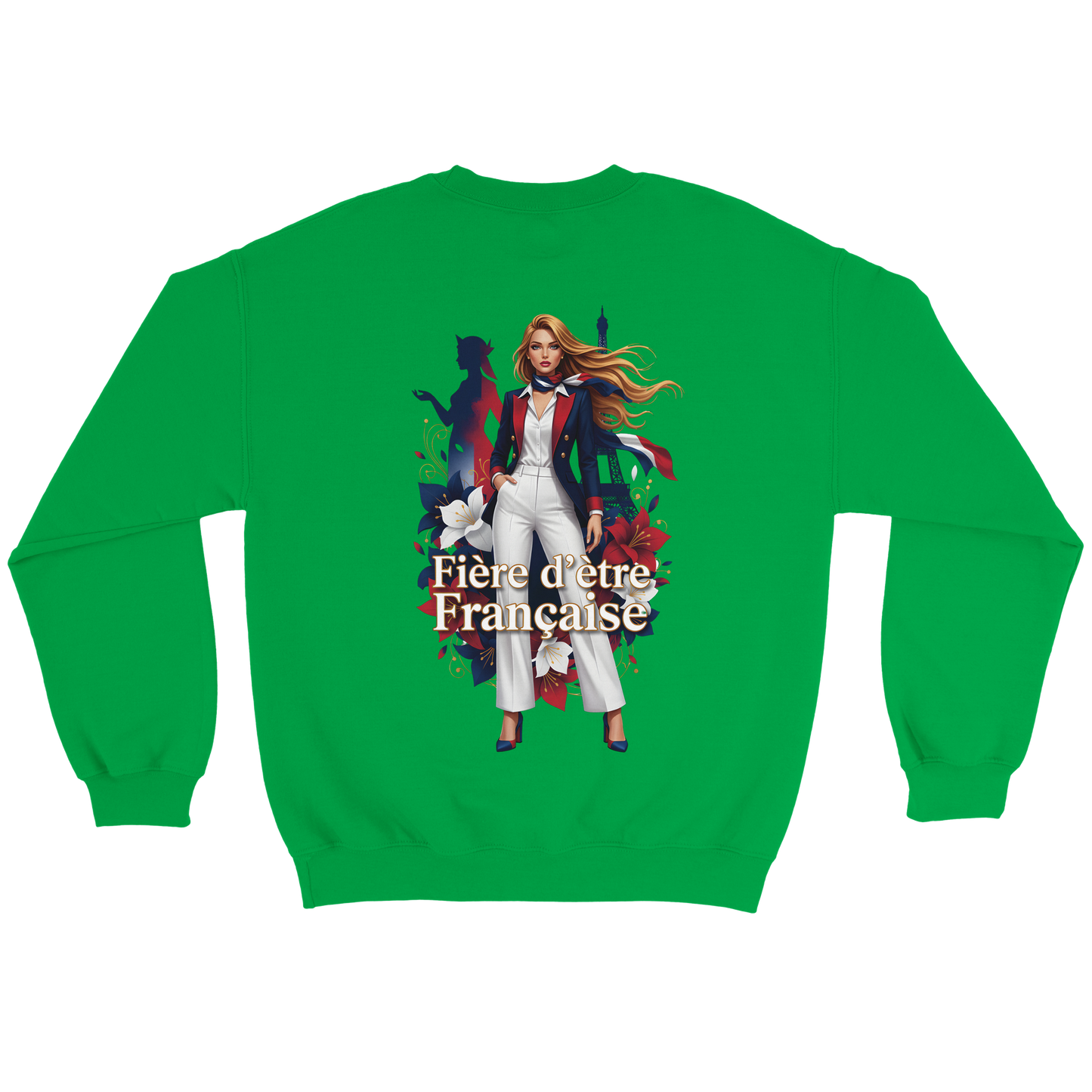 Sweat-shirt femme fière d'être française  Classique Léger et Confortable pour le Printemps