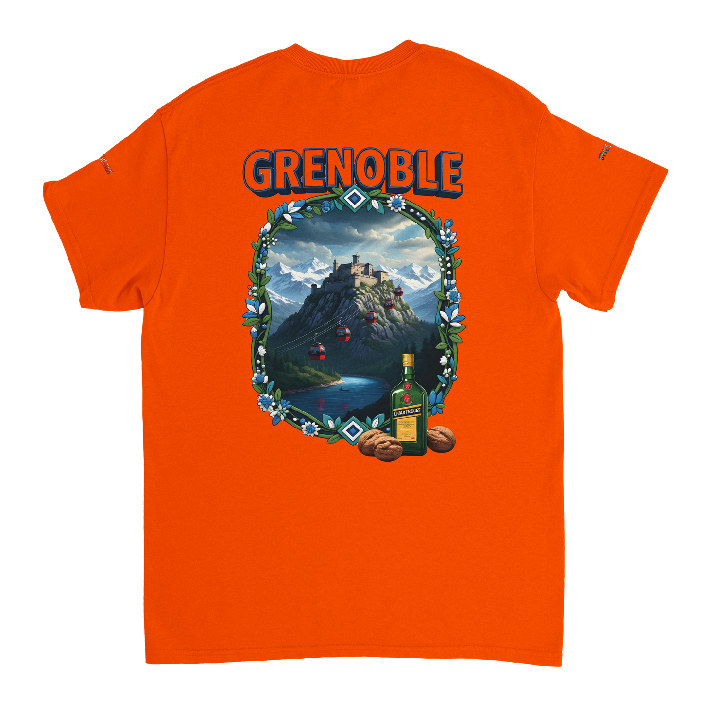Unisex-T-Shirt Grenoble Stadt in Frankreich dick Rundhals | Gildan® 5000