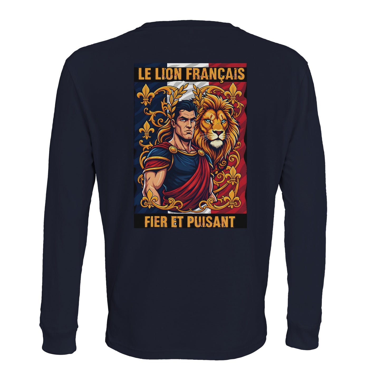 Herren-T-Shirt starker Löwe französischer Stil Langarm Bio-Baumwolle | SOL'S Pioneer LSL 03982