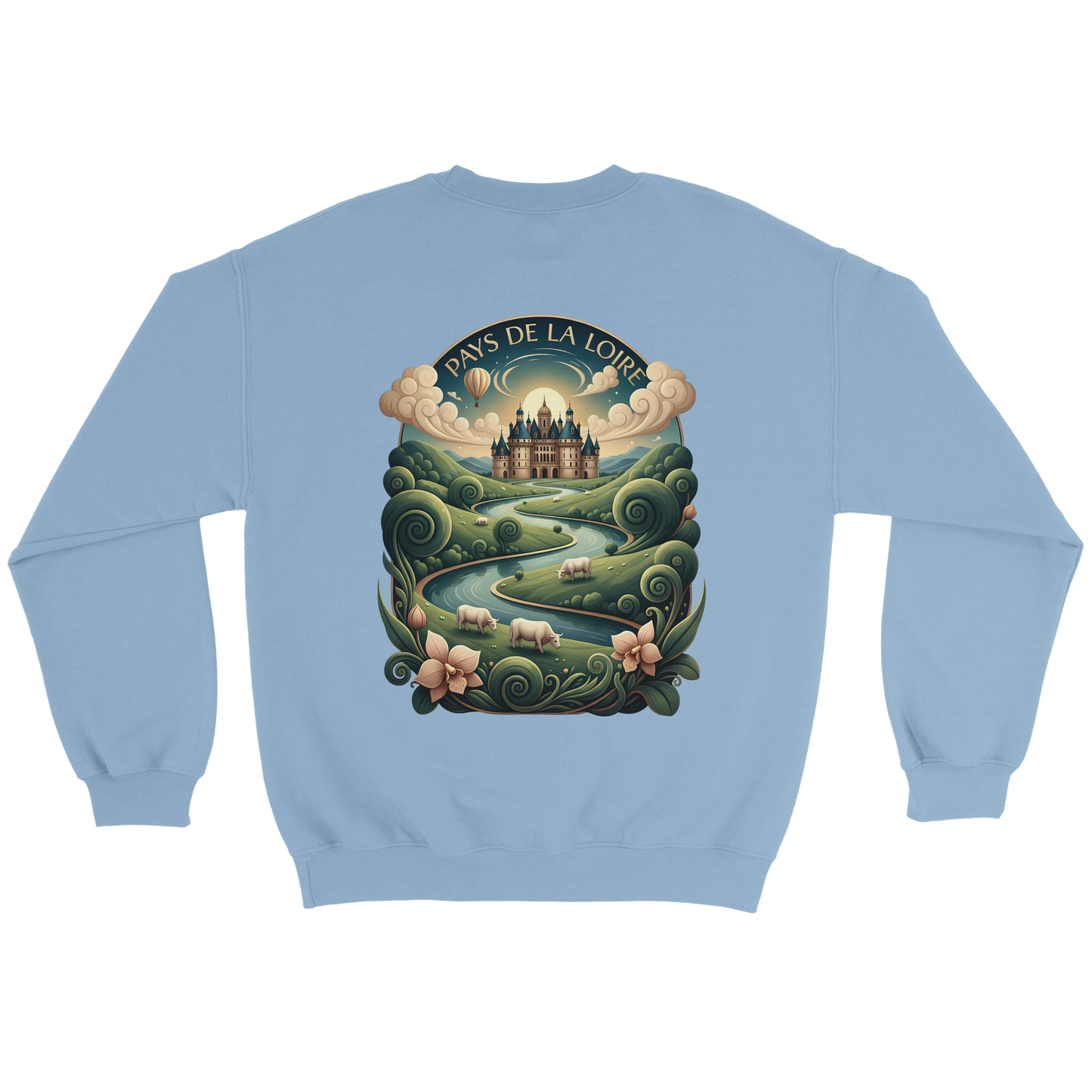 Klassisches Unisex-Sweatshirt Pays de la Loire mit Rundhalsausschnitt | Gildan® 18000
