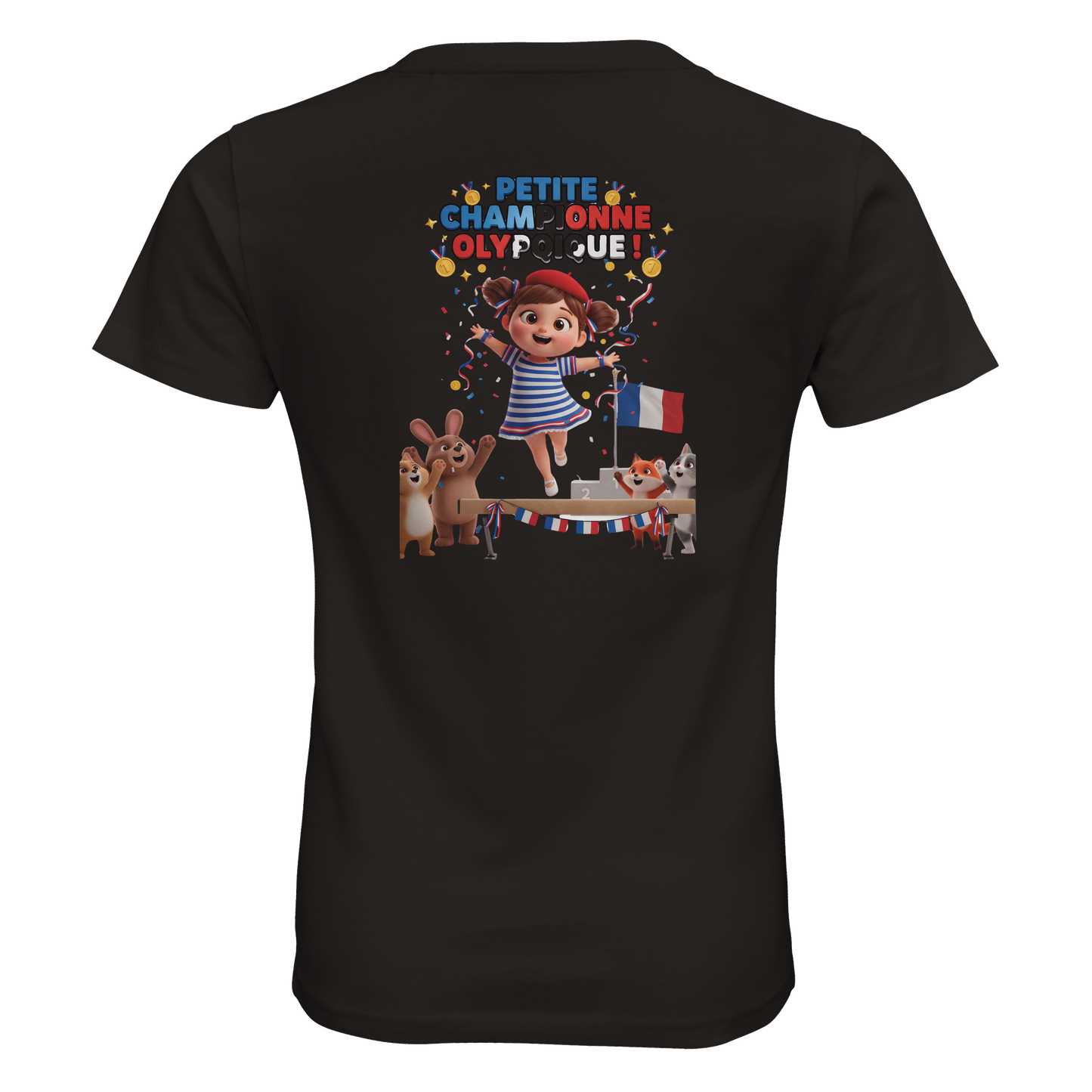 Organic fitted "Little Olympic Champion" girl's T-shirt | SOL'S Pioneer Kids 03578