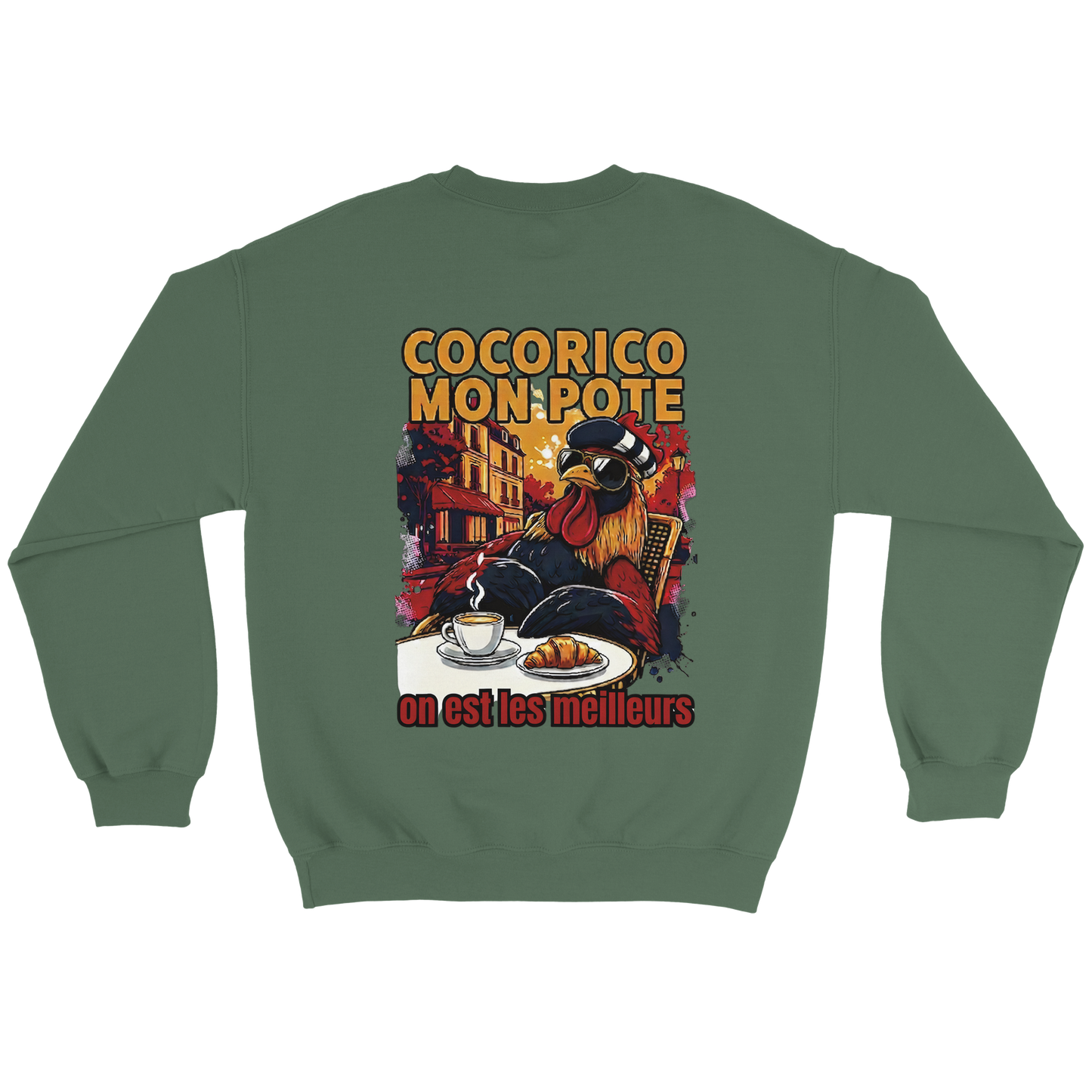 Sweatshirt Cocorico On Est Les Meilleurs für Herren, klassischer Rundhalsausschnitt | Gildan® 18000