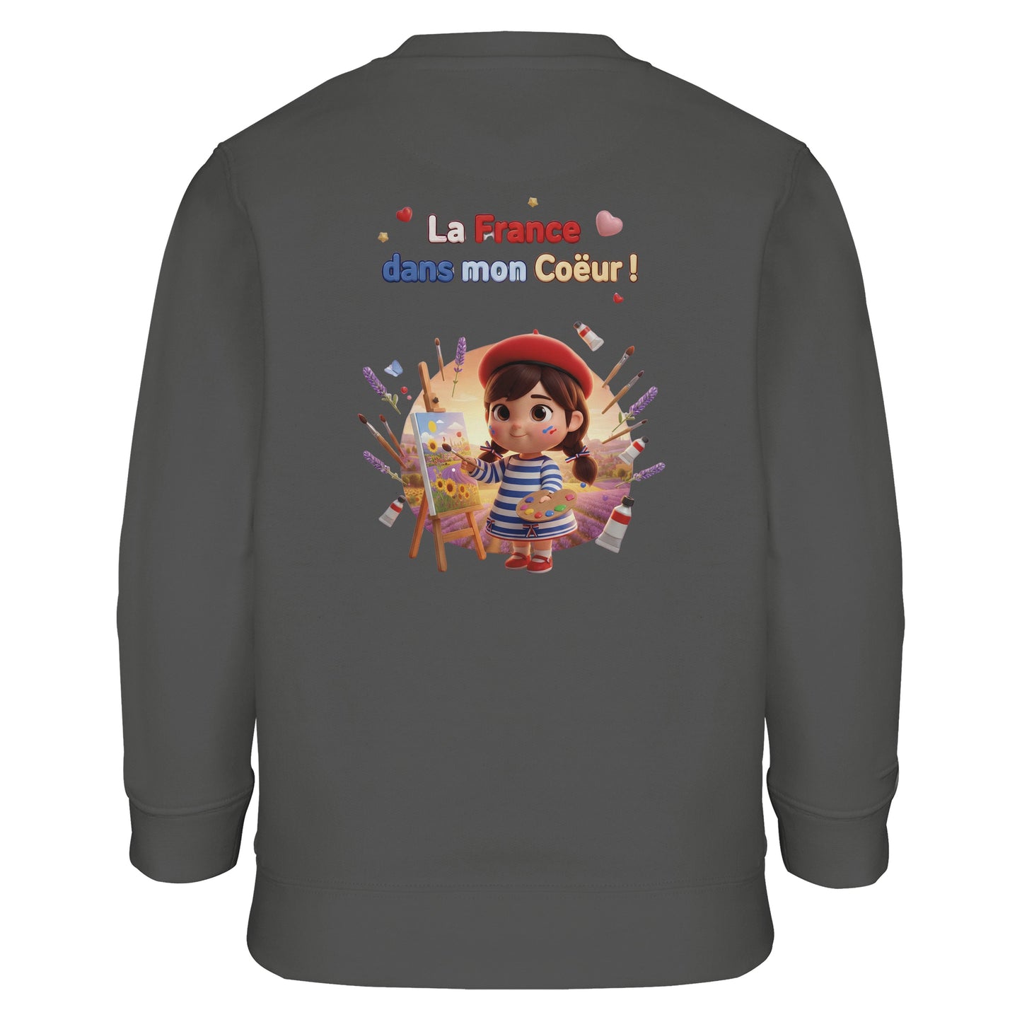 Mädchen-Sweatshirt im französischen Stil „la France dans mon cœur“ aus recyceltem Mischgewebe | SOL'S Columbia Kids 04239