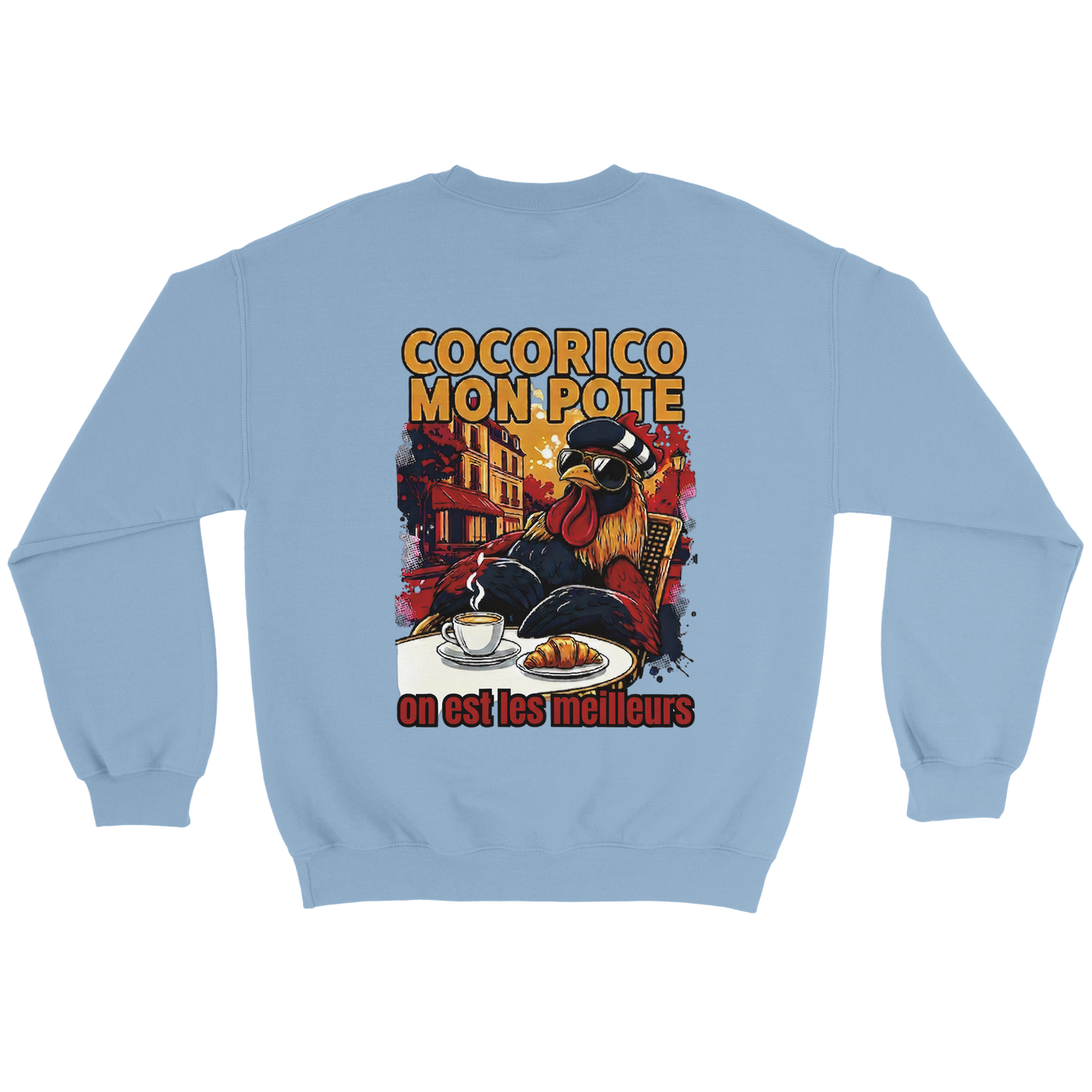 Sweatshirt Cocorico On Est Les Meilleurs für Herren, klassischer Rundhalsausschnitt | Gildan® 18000