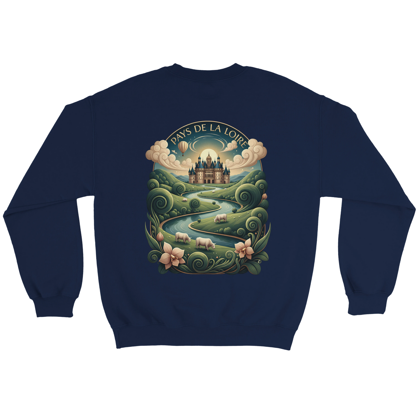 Klassisches Unisex-Sweatshirt Pays de la Loire mit Rundhalsausschnitt | Gildan® 18000
