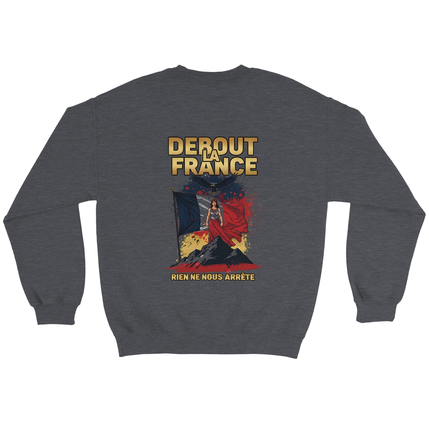 Damen-Sweatshirt „debout la France“ im klassischen französischen Rundhals-Stil | Gildan® 18000