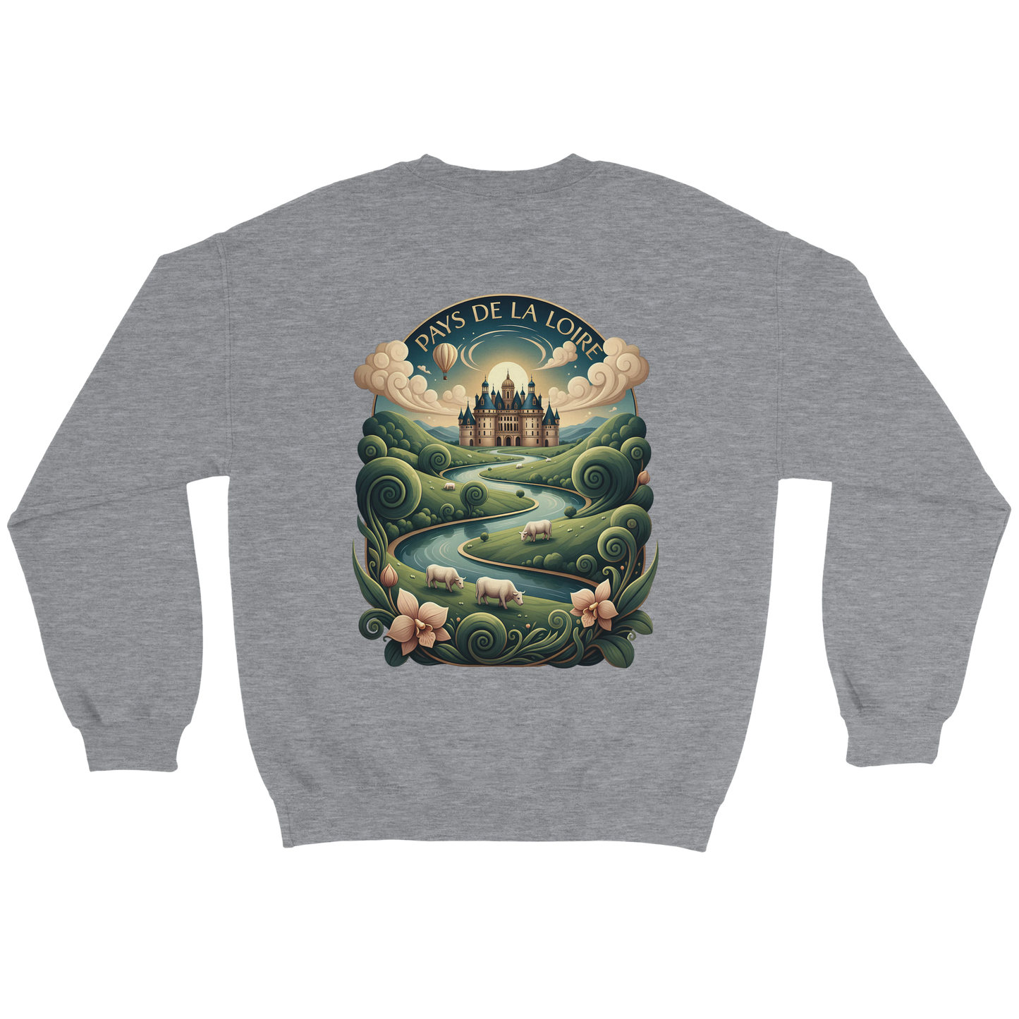Klassisches Unisex-Sweatshirt Pays de la Loire mit Rundhalsausschnitt | Gildan® 18000
