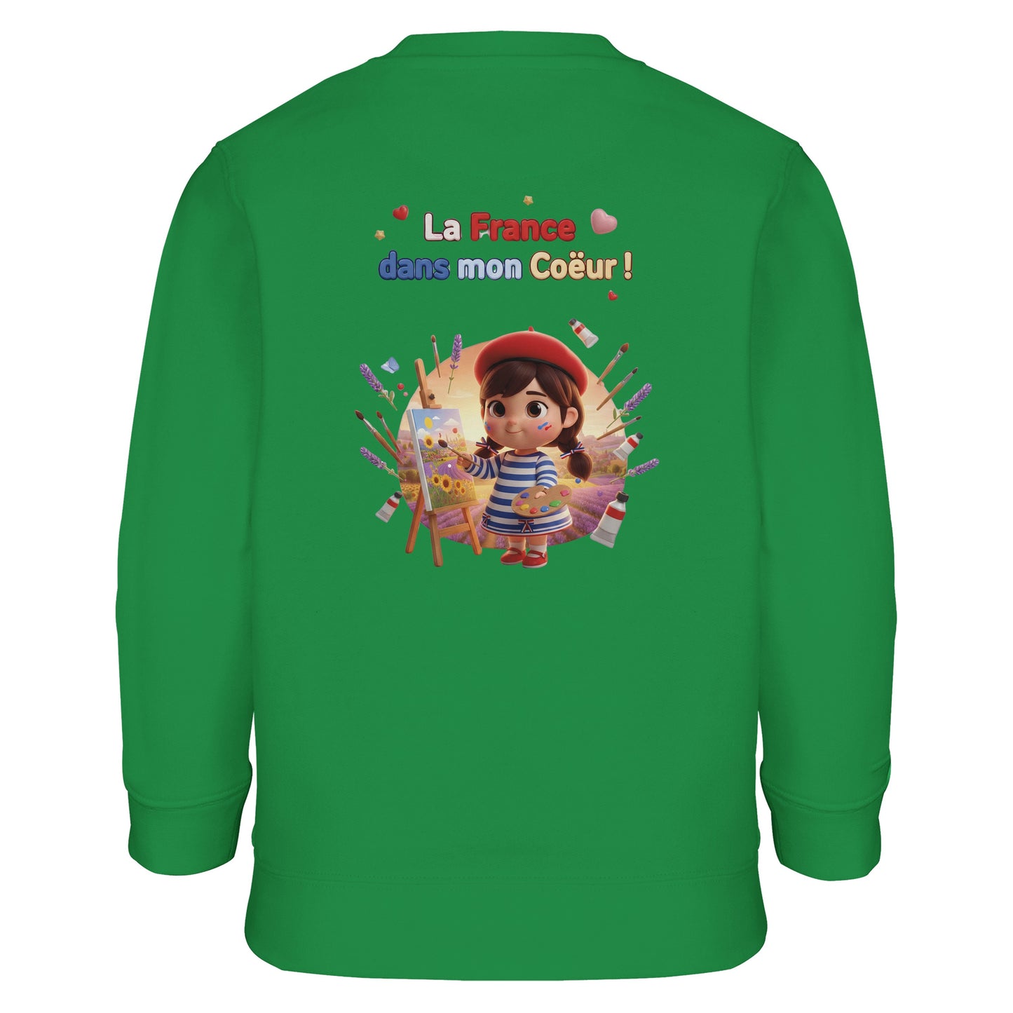 Mädchen-Sweatshirt im französischen Stil „la France dans mon cœur“ aus recyceltem Mischgewebe | SOL'S Columbia Kids 04239