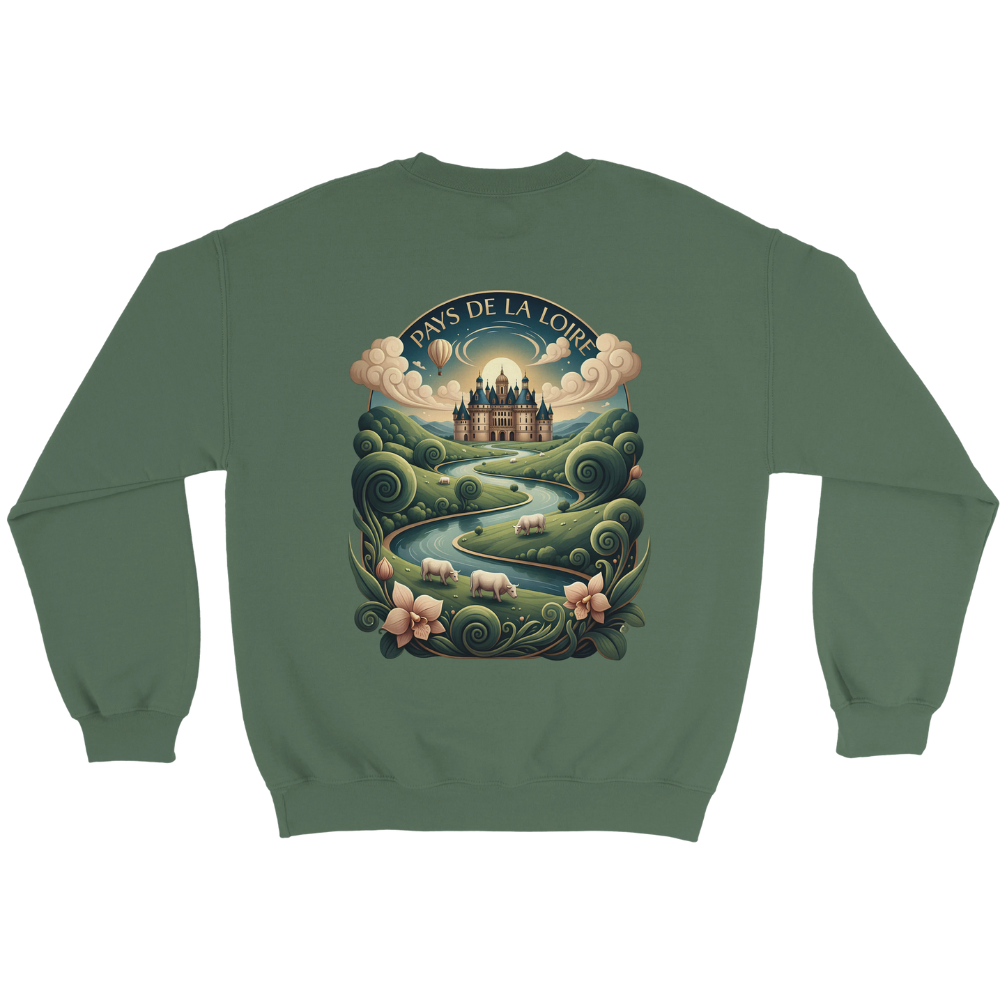 Klassisches Unisex-Sweatshirt Pays de la Loire mit Rundhalsausschnitt | Gildan® 18000