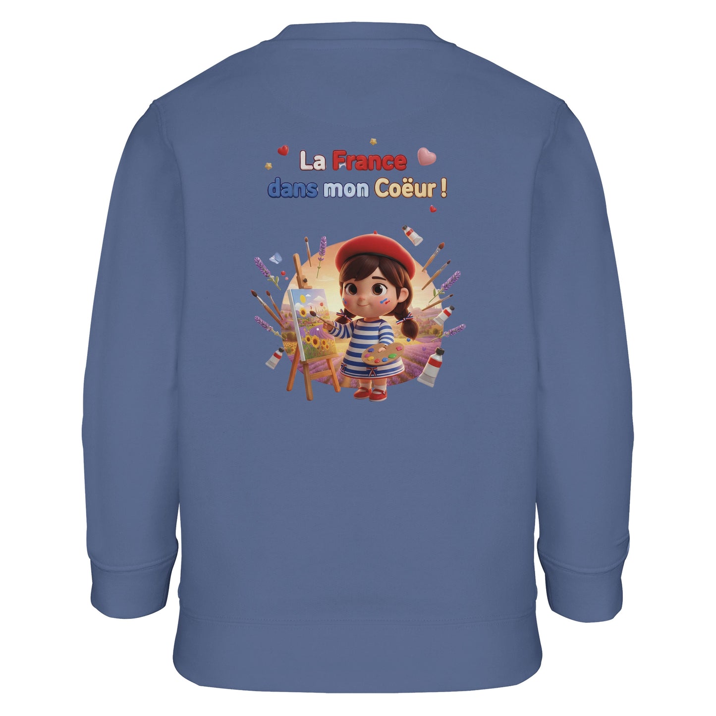 Mädchen-Sweatshirt im französischen Stil „la France dans mon cœur“ aus recyceltem Mischgewebe | SOL'S Columbia Kids 04239