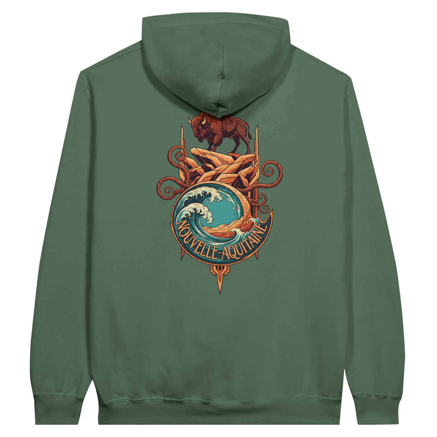 Gildan SF500 Adult New Aquitaine Medium Fleece Hoodie