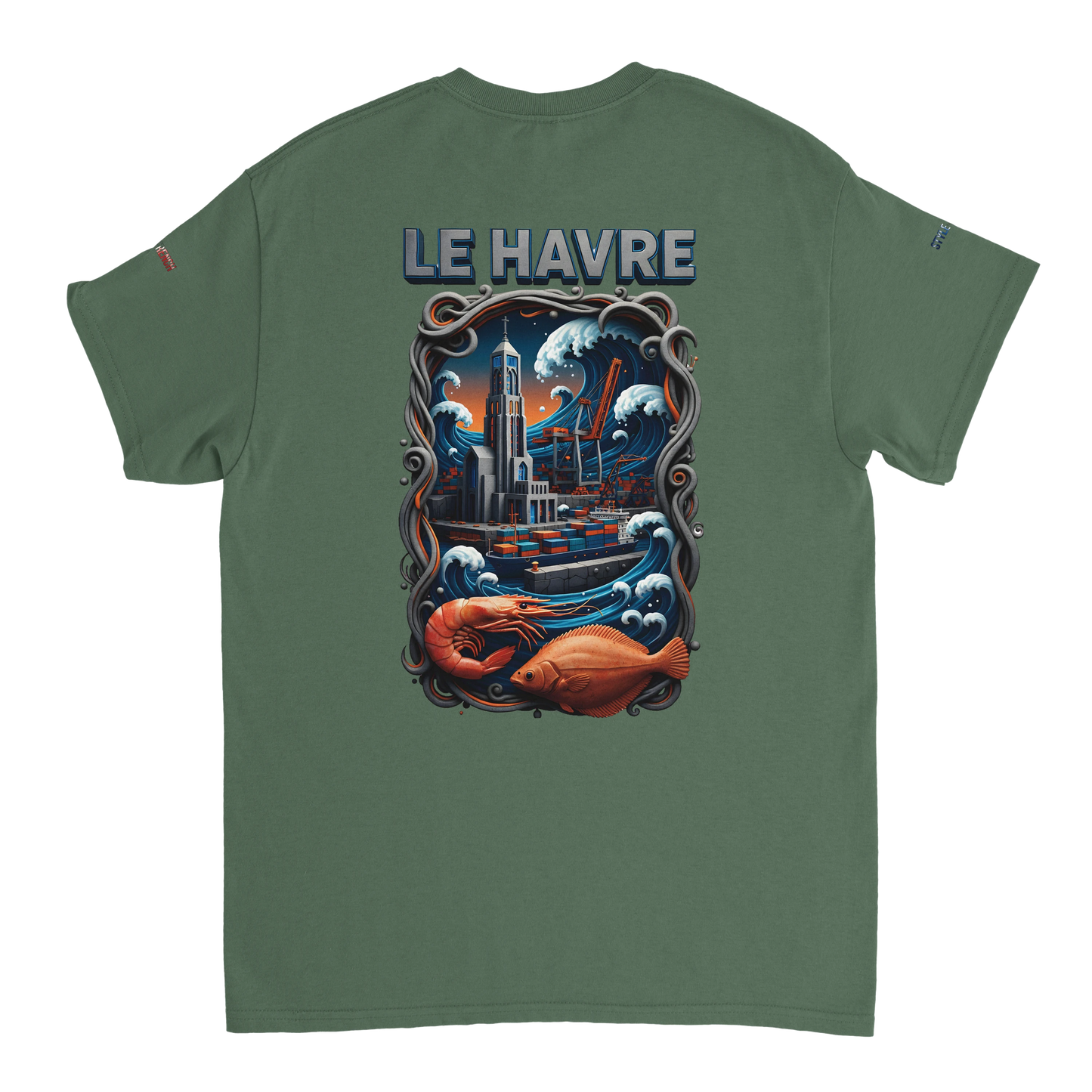 Unisex-T-Shirt Le Havre Stadt in Frankreich dick Rundhals | Gildan® 5000