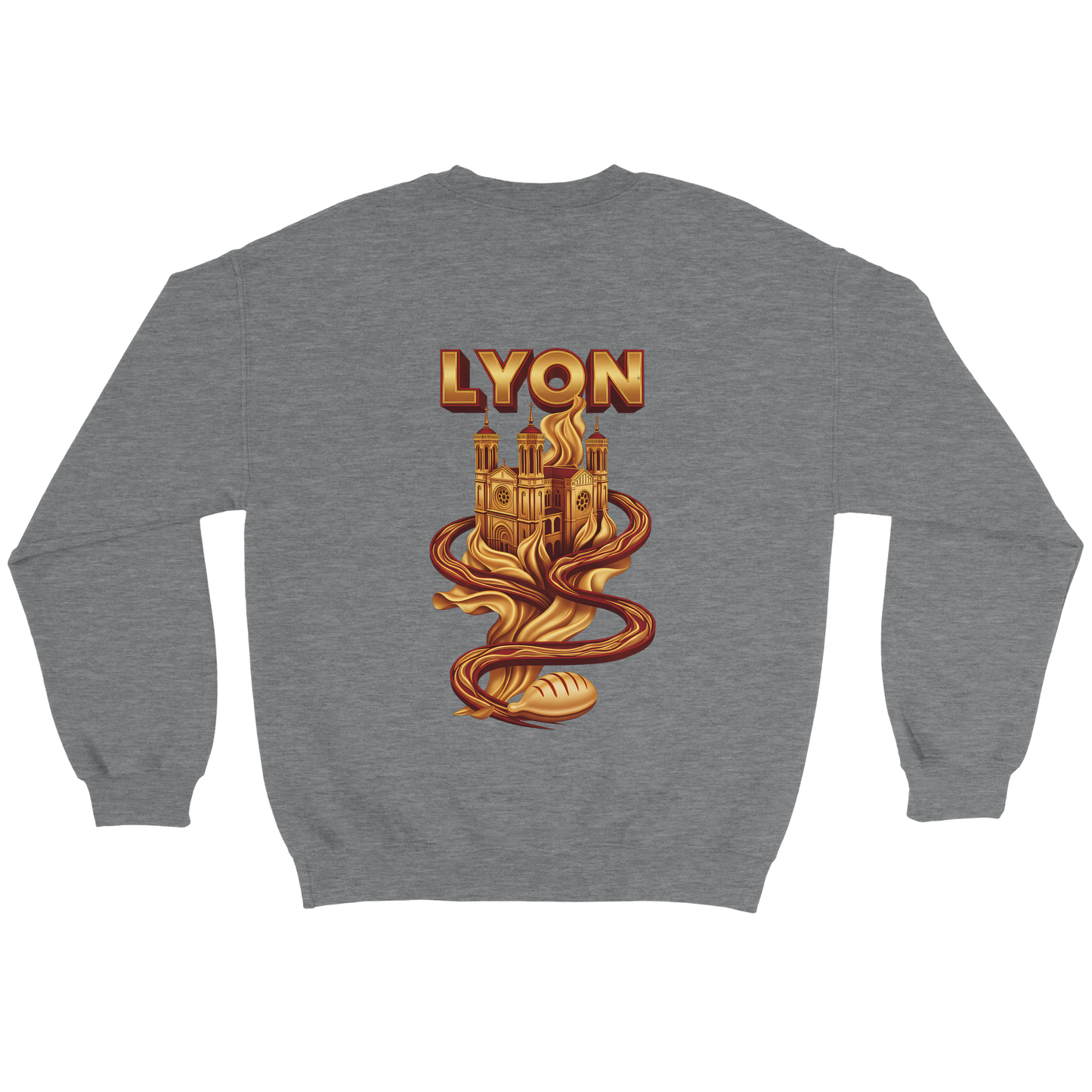 Unisex sweatshirt Lyon city France classic crew neck | Gildan® 18000