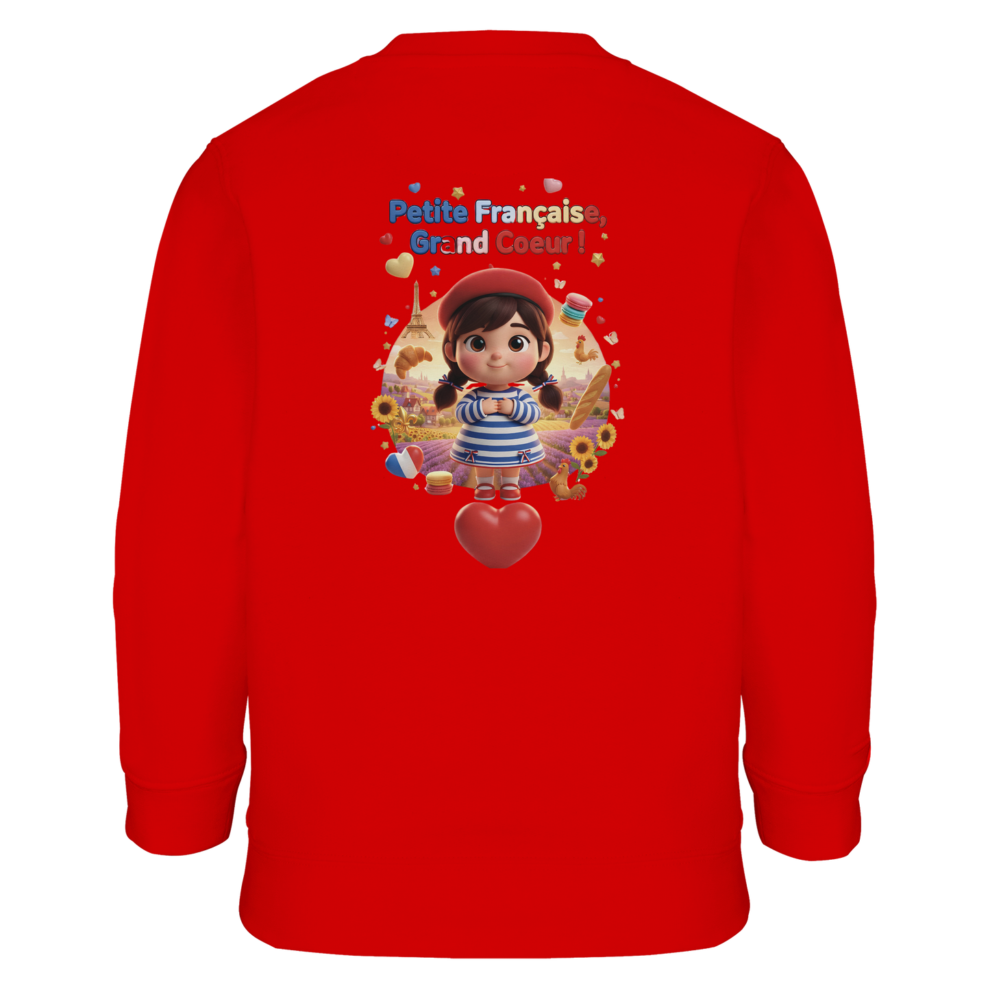 Sweat-shirt fille "Petites Françaises au Grand Cœur" – Confort Éco-Responsable