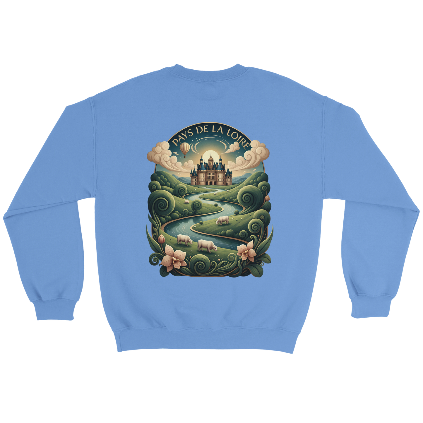 Klassisches Unisex-Sweatshirt Pays de la Loire mit Rundhalsausschnitt | Gildan® 18000